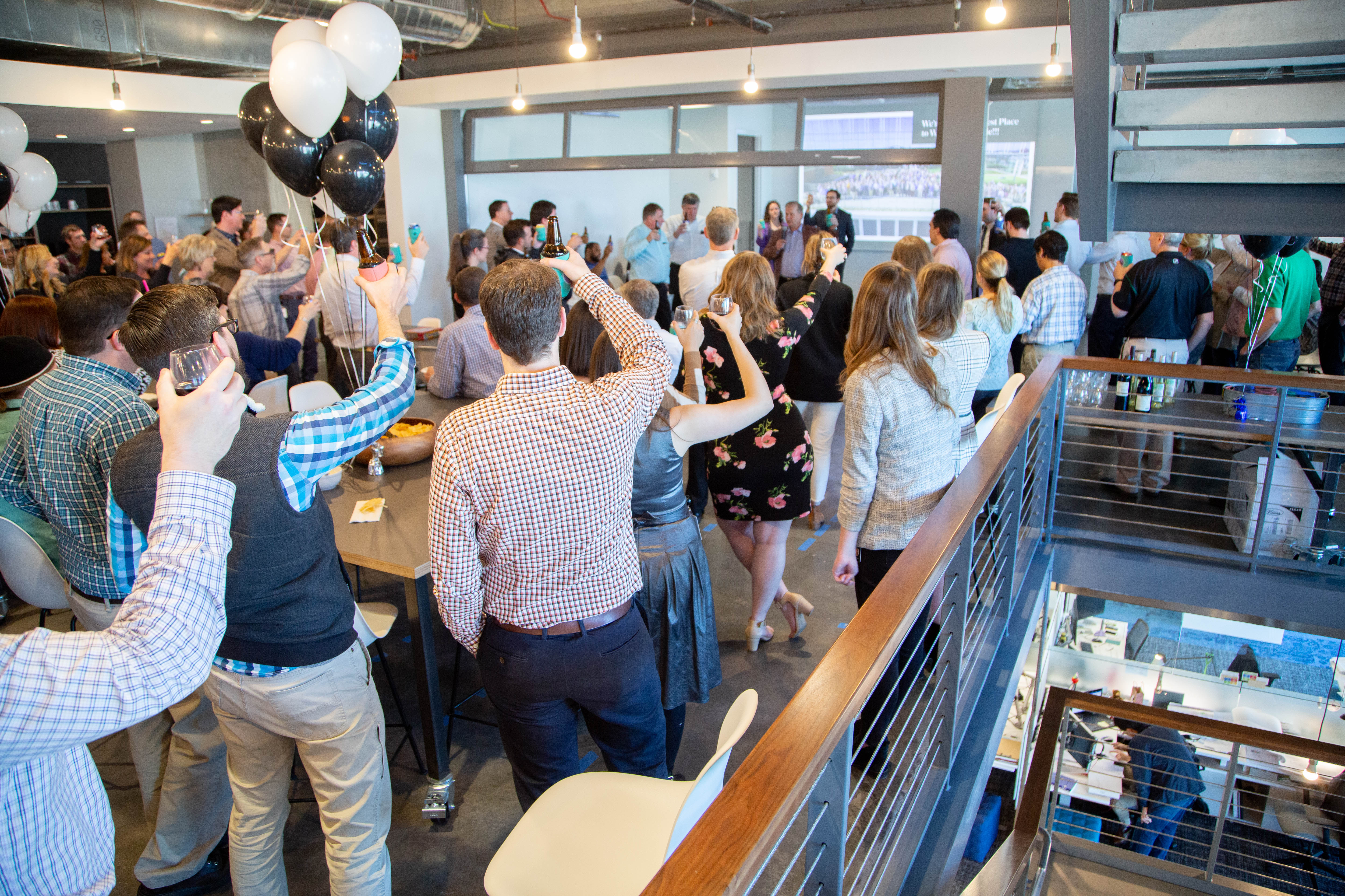 Nashville staff gathered for a happy hour celebration to toast to the recognition.