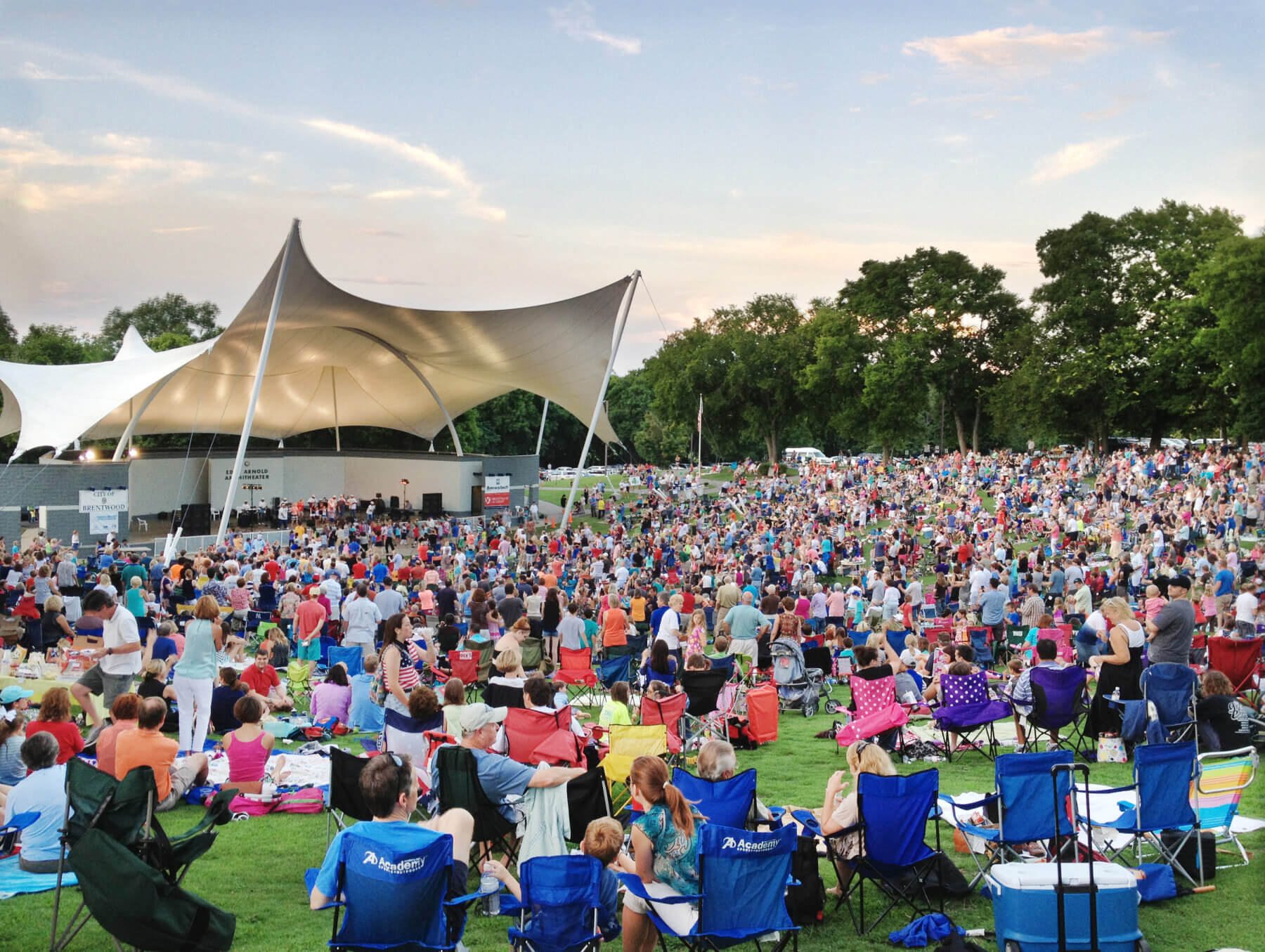 a large crowd at the Crockett Park amphitheater