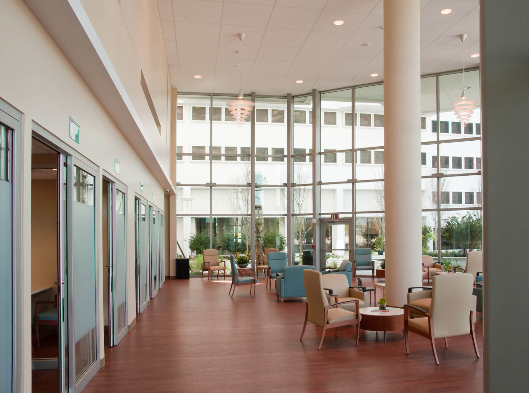 waiting area in patient registration area in the inpatient tower at Sarasota Memorial Hospital