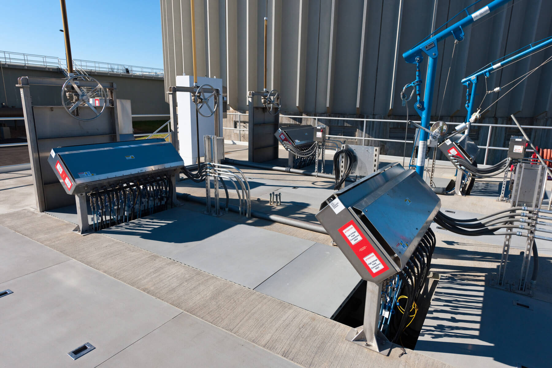 outdoor equipment at the wastewater treatment plant