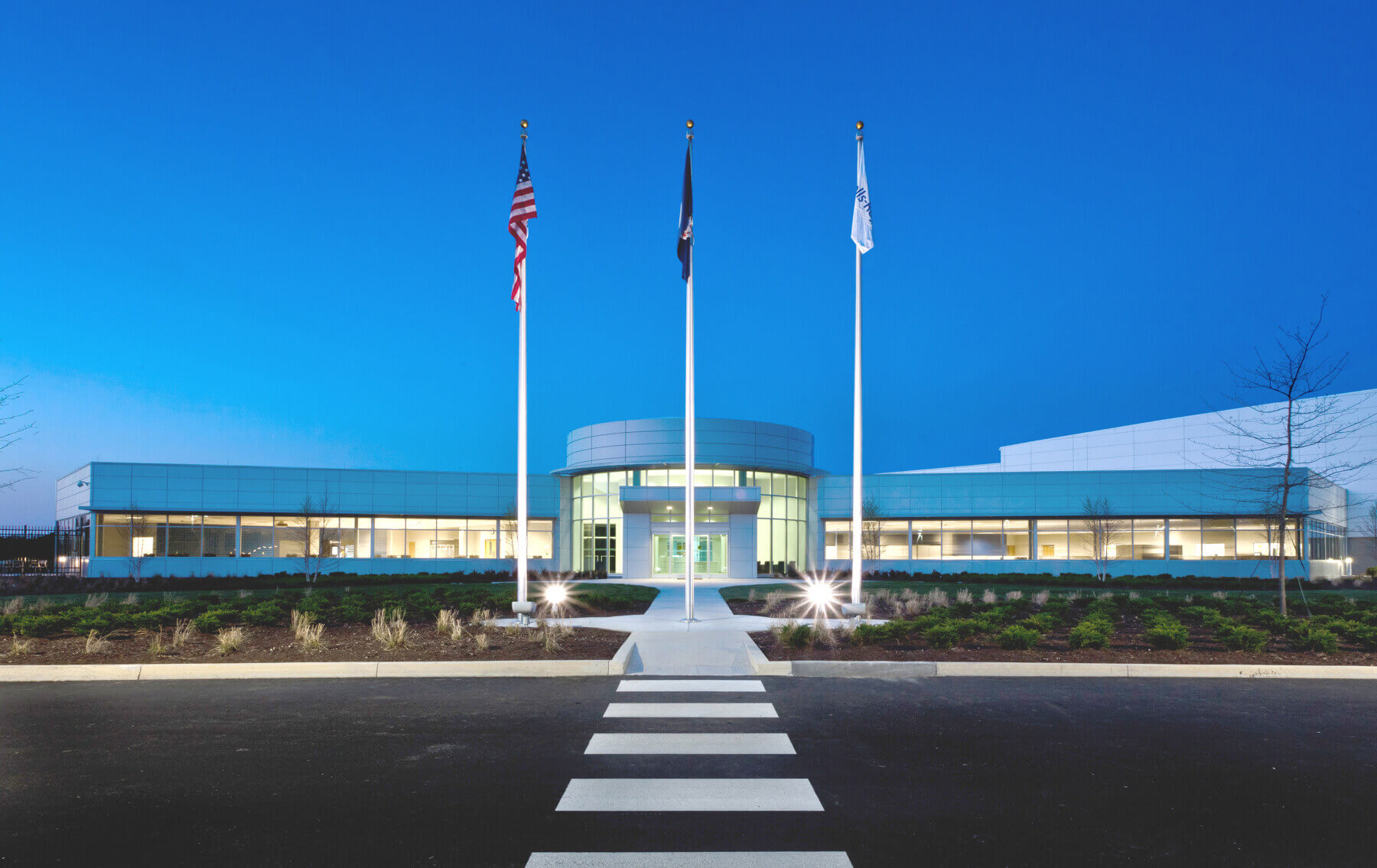 the entrance of the Rolls Royce Crosspointe aerospace facility