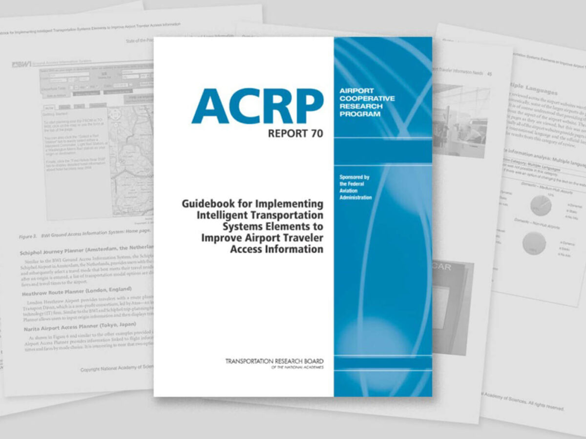 a close up of the cover of ACRP research report 70