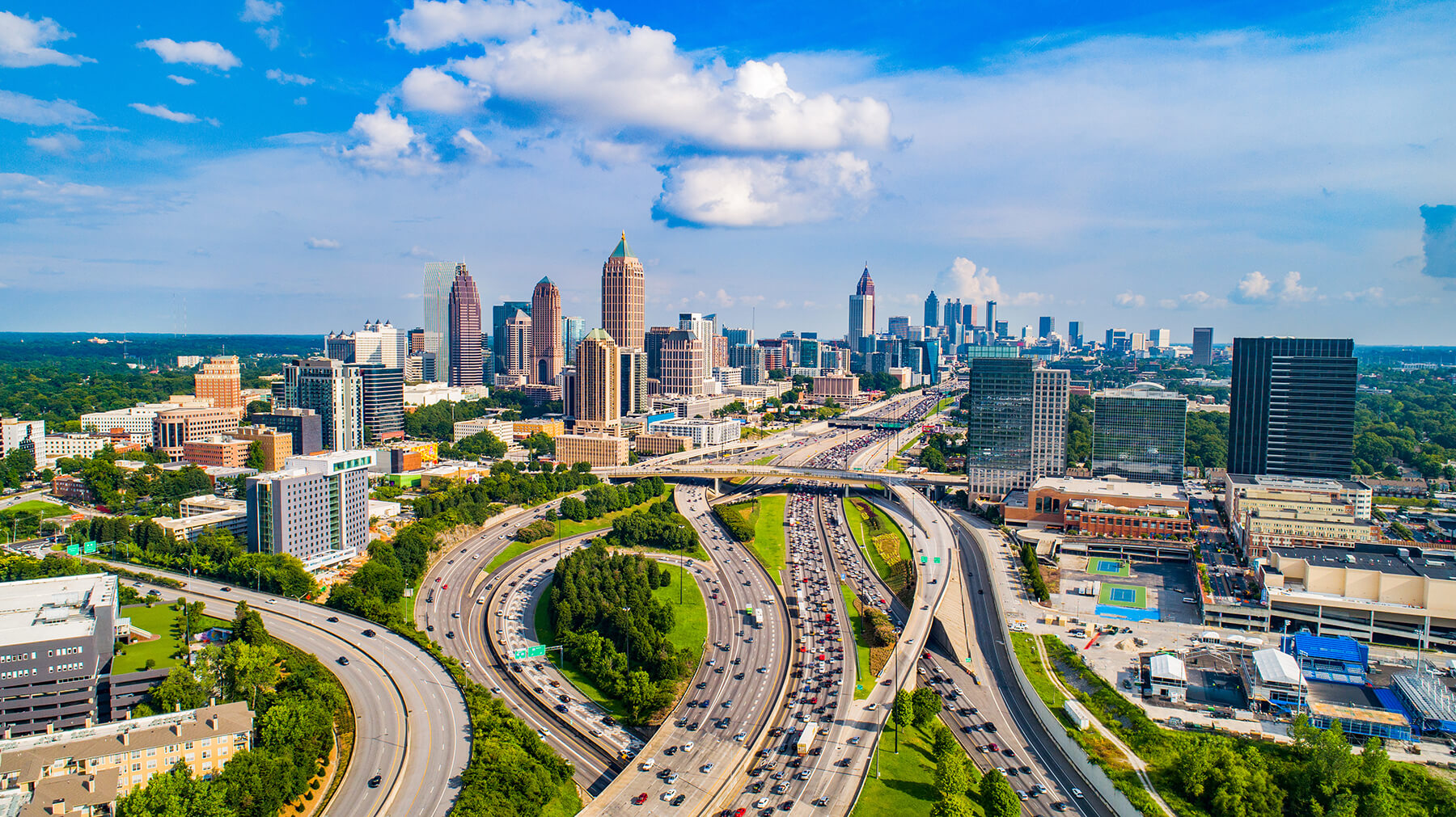 Aerial view of downtown Atlanta.