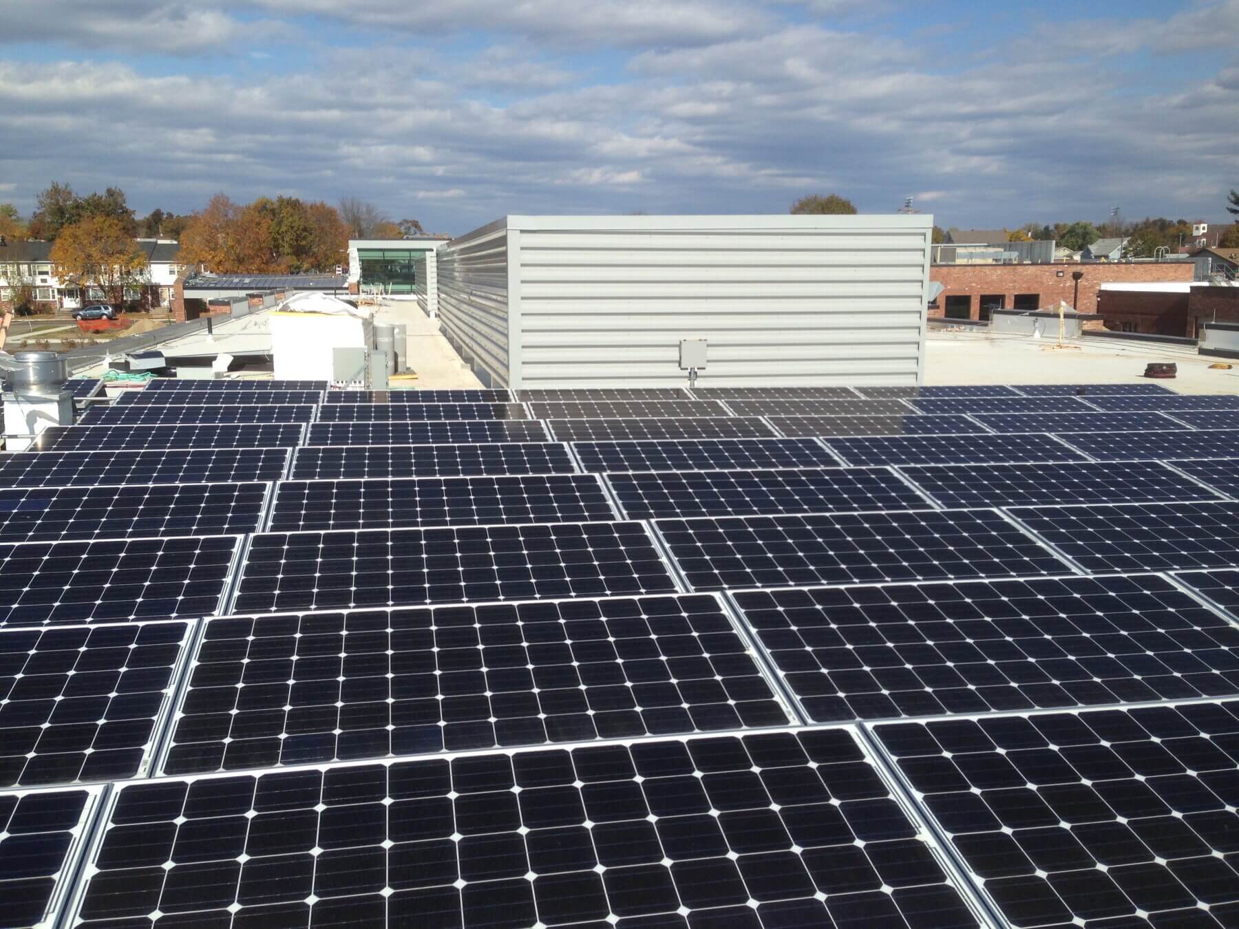 solar panels on hospital roof
