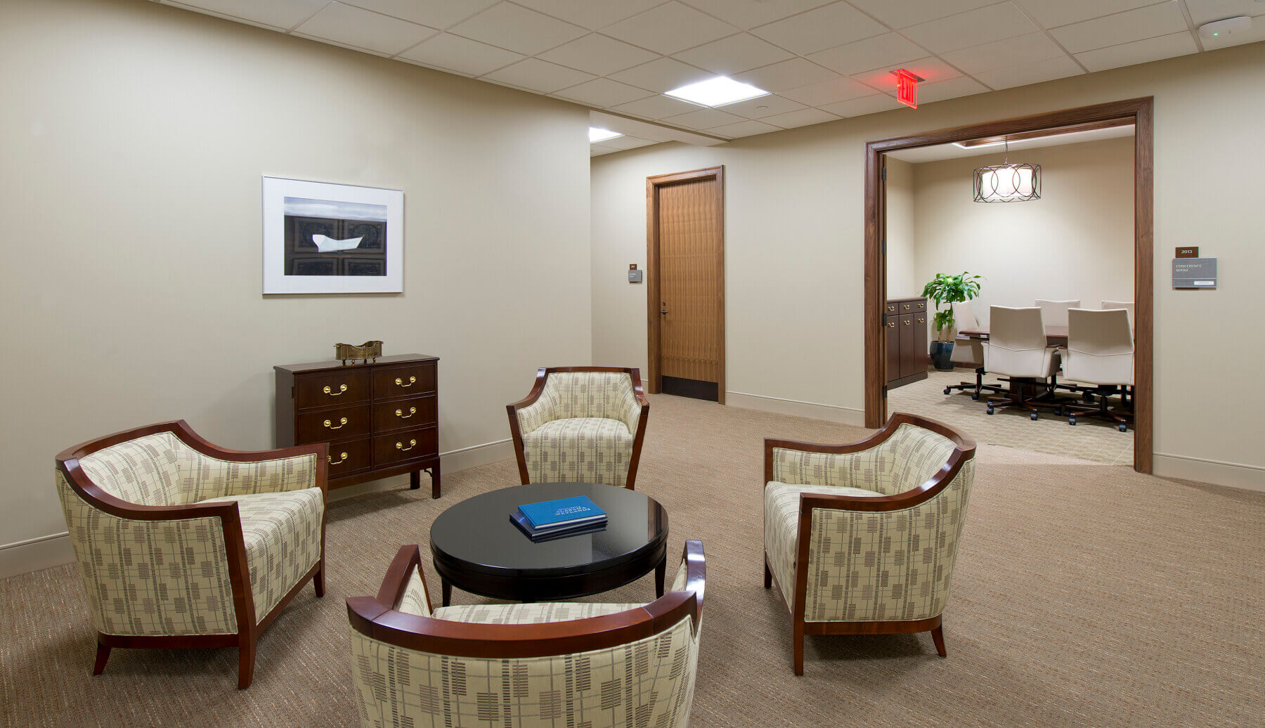 Seating area inside McDonald Hall