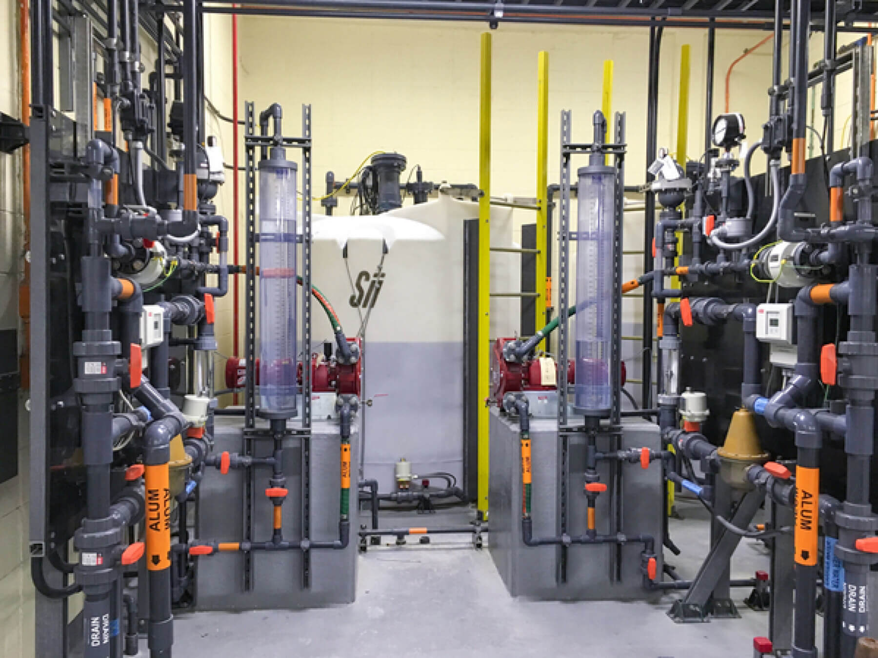 Alum feed system at K.R. Harrington Water Treatment Plant.