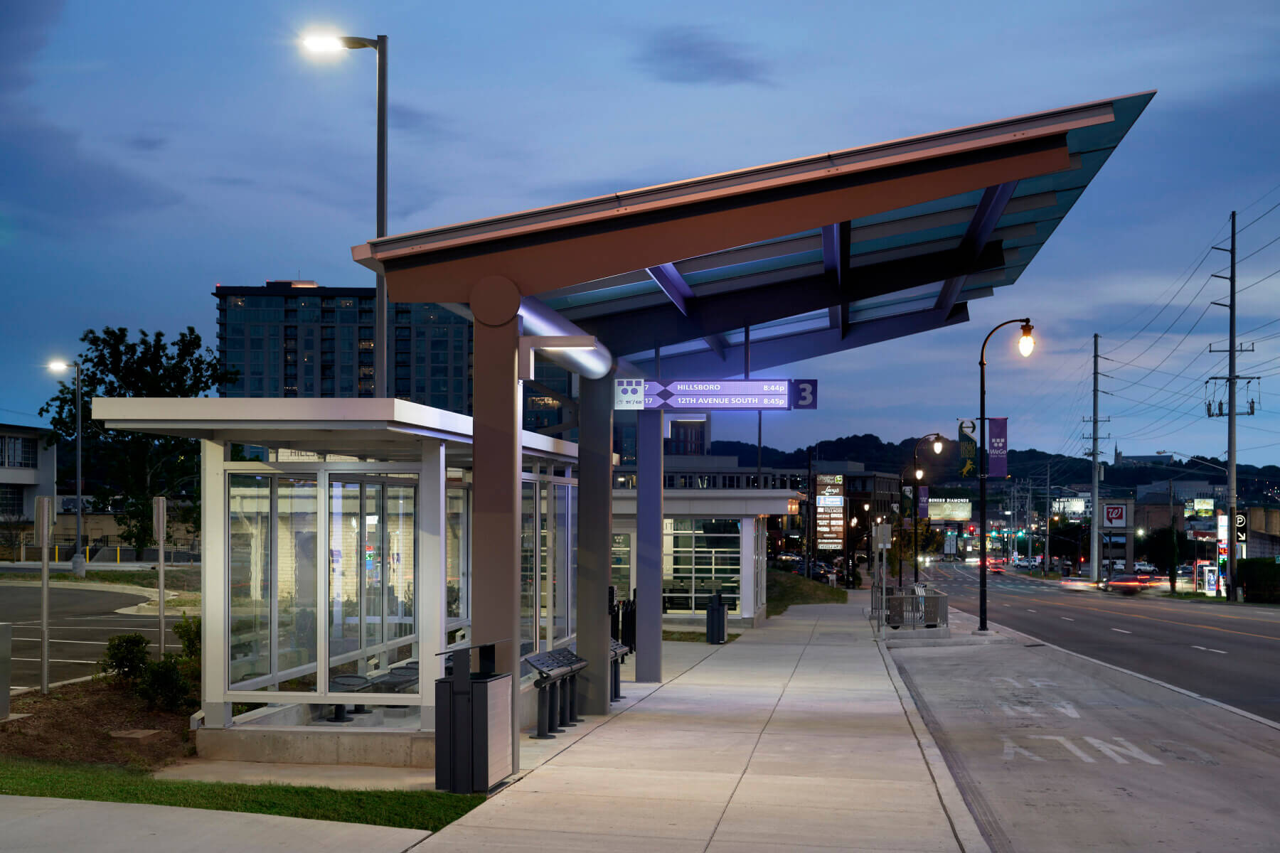 A transit center outside of Hillsboro High School