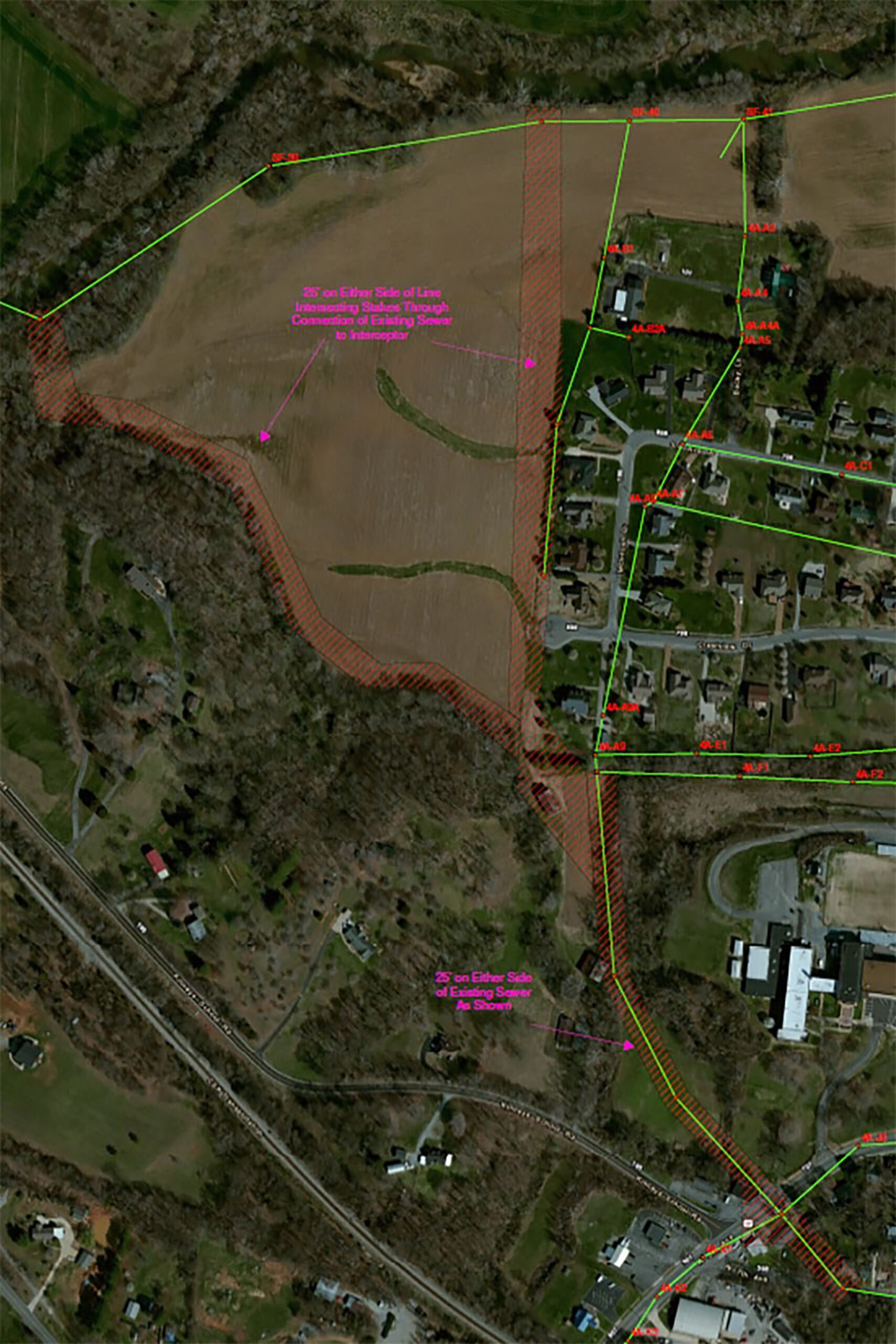 Satellite image of sewer system