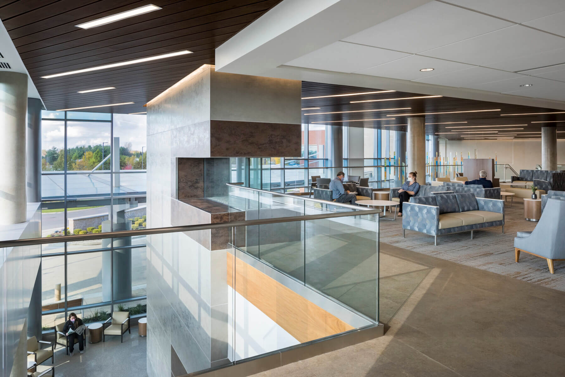 patients seated in the second floor waiting room