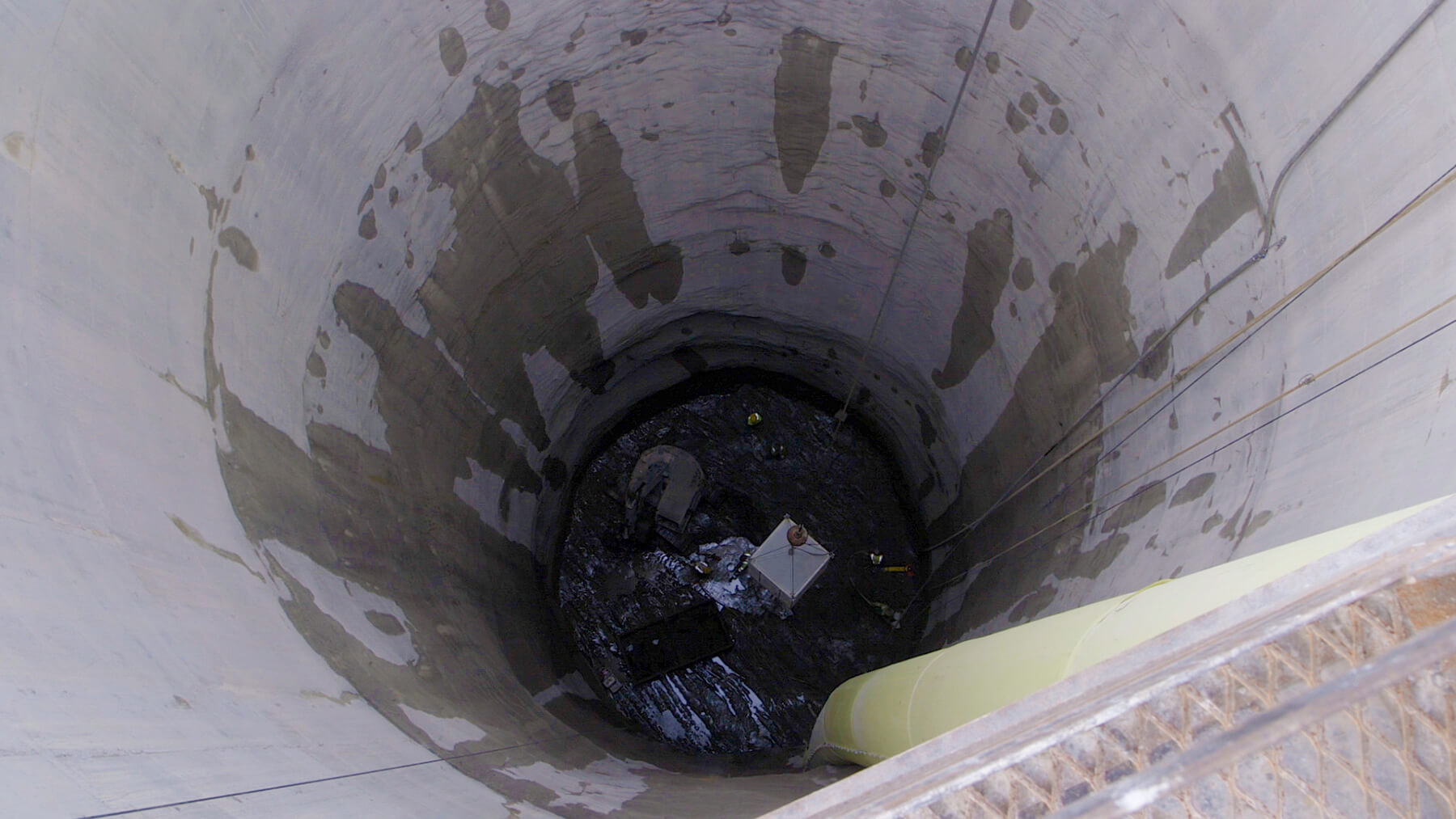 Close-up of a shaft at Deer Creek Sanitary Tunnel Pump Station.