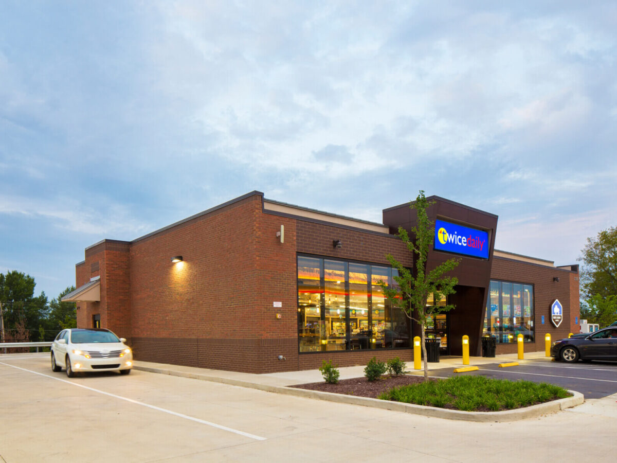 a drive through at a convenience store