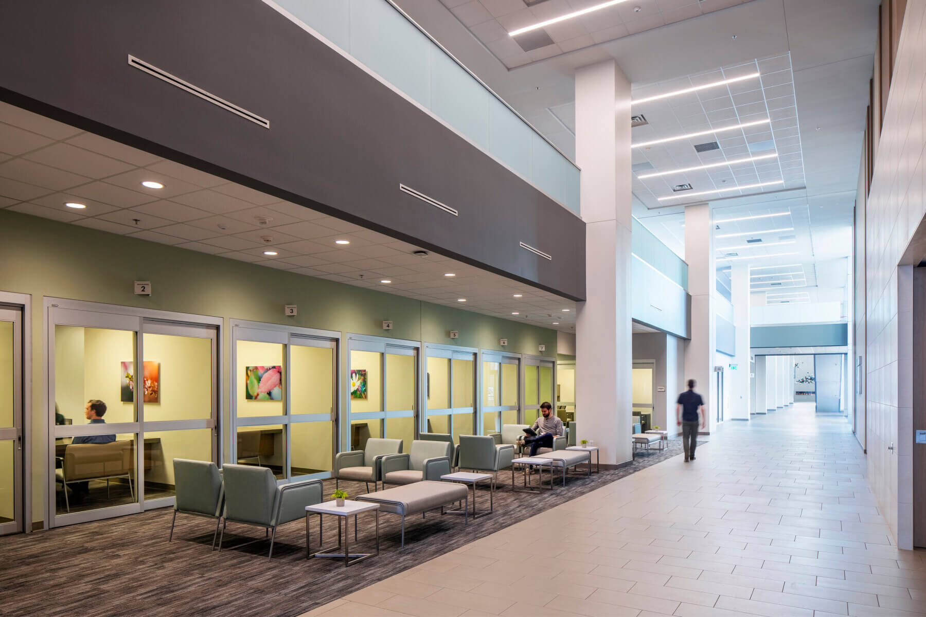 hallway seating for private consultation rooms