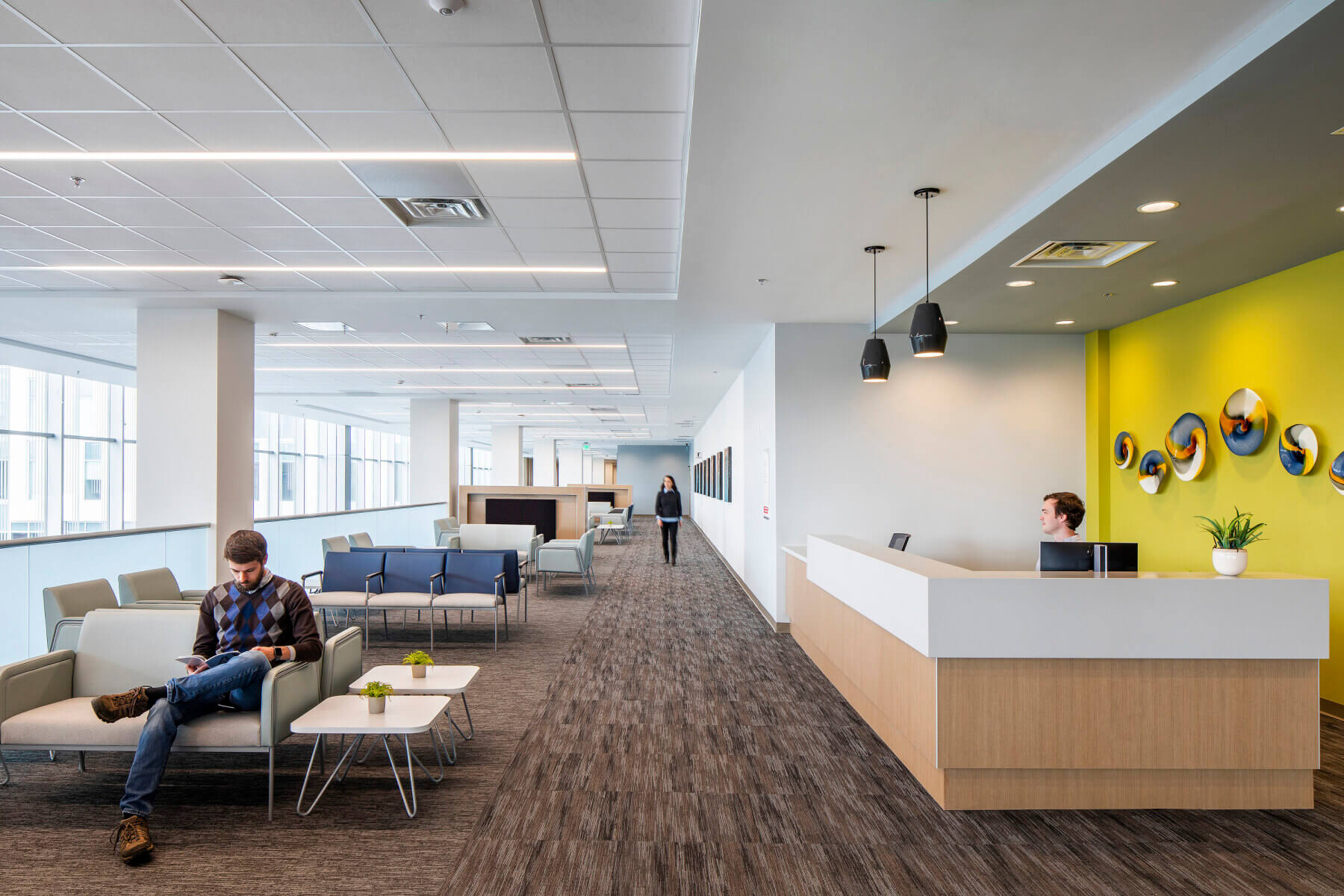 seating in waiting area near check in desk