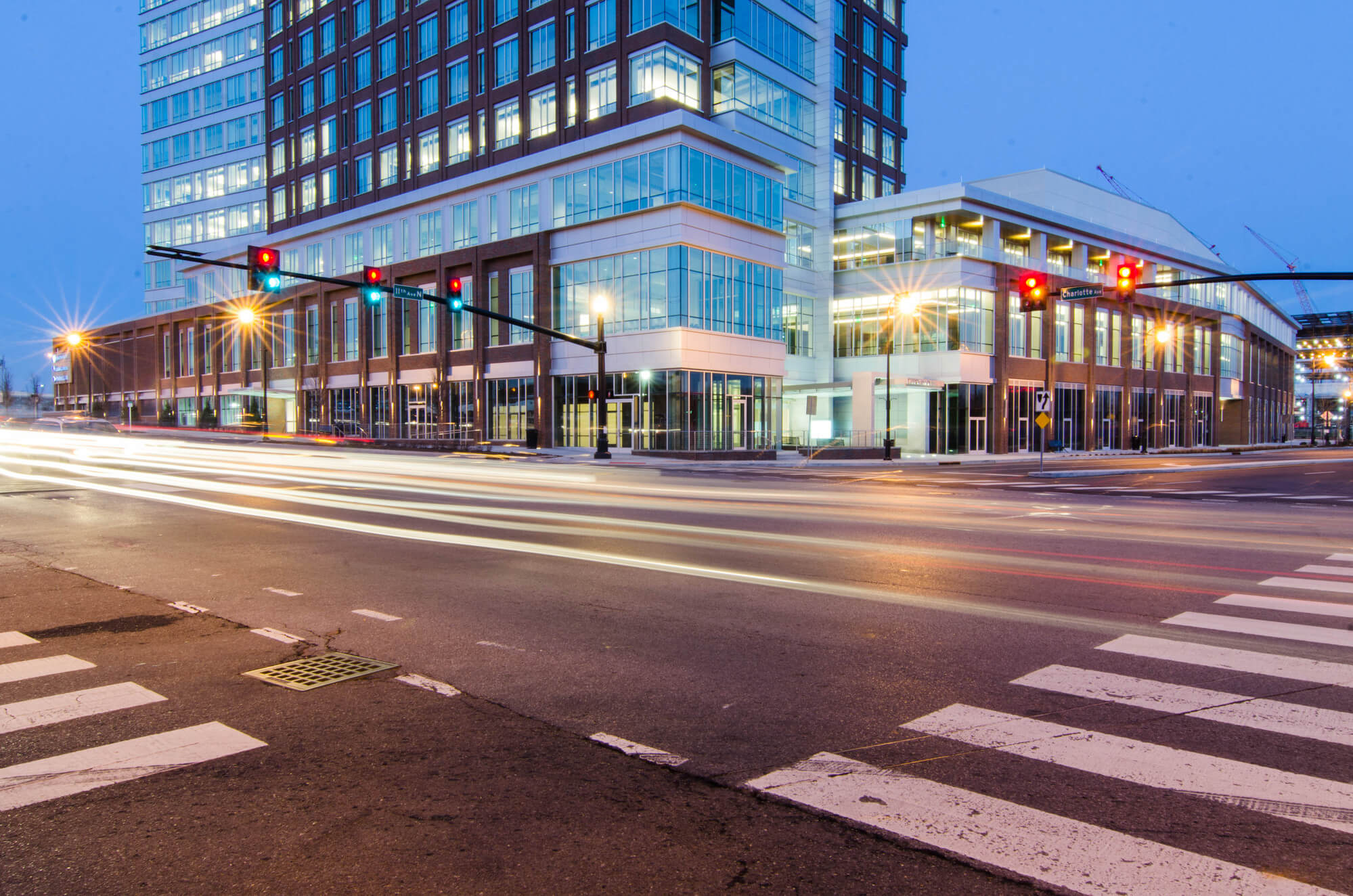 An exterior intersection at the Capitol View building
