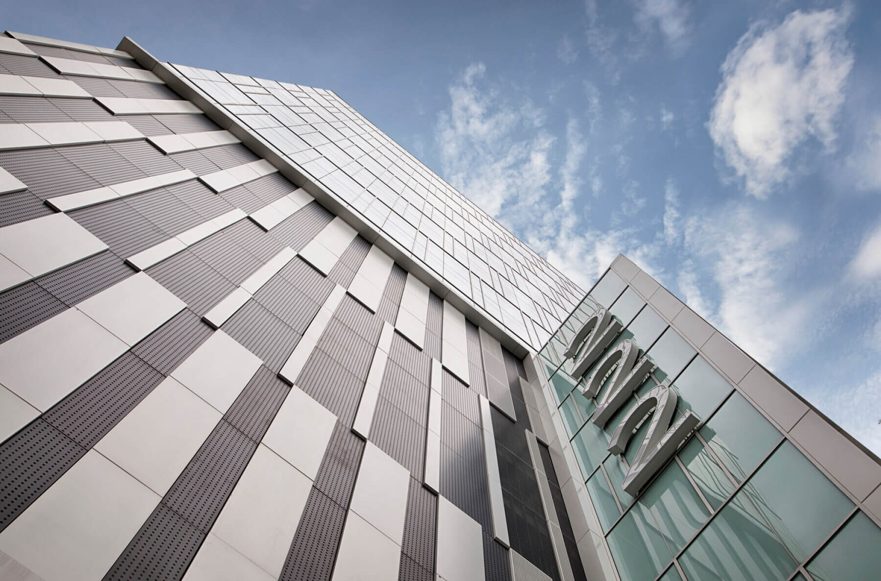a close up of the exterior of 222 Second Avenue South
