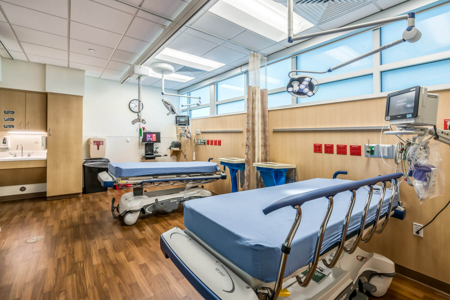 up close view of patient beds