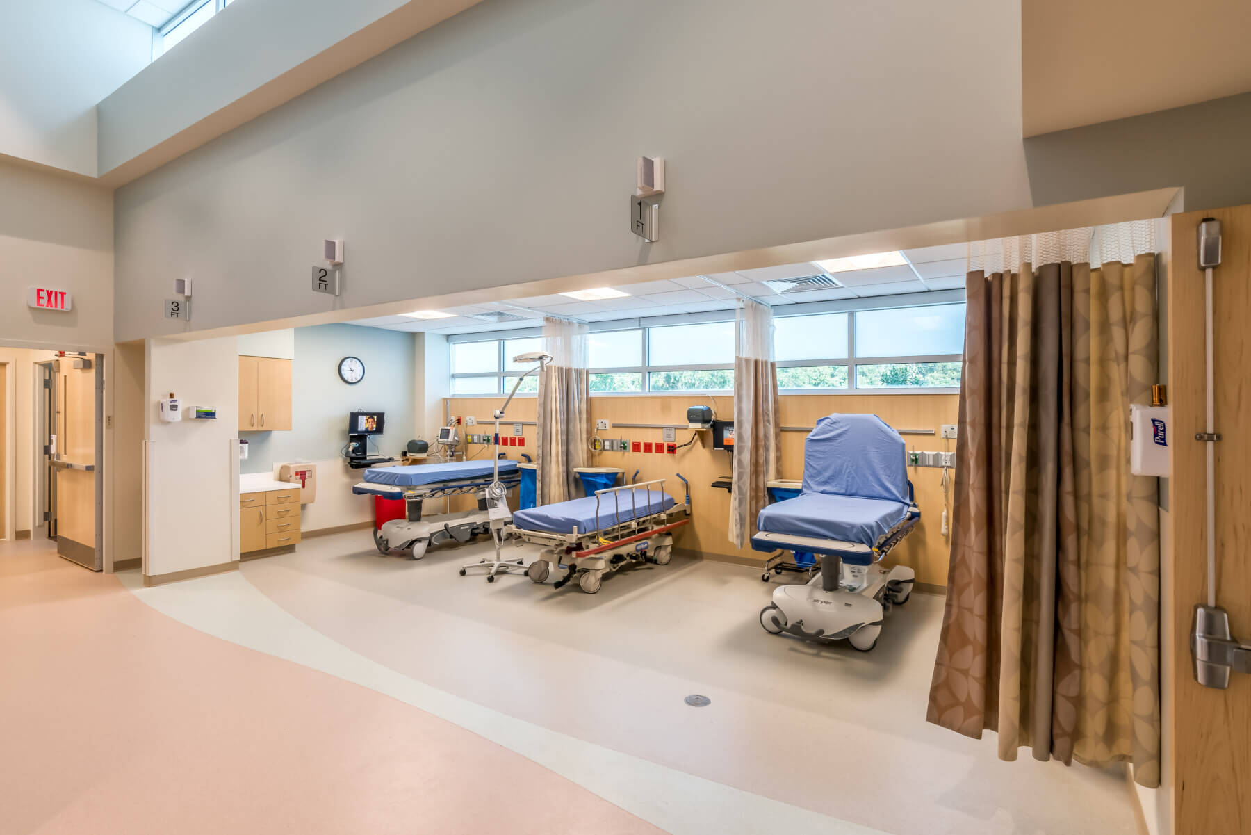 three patient beds
