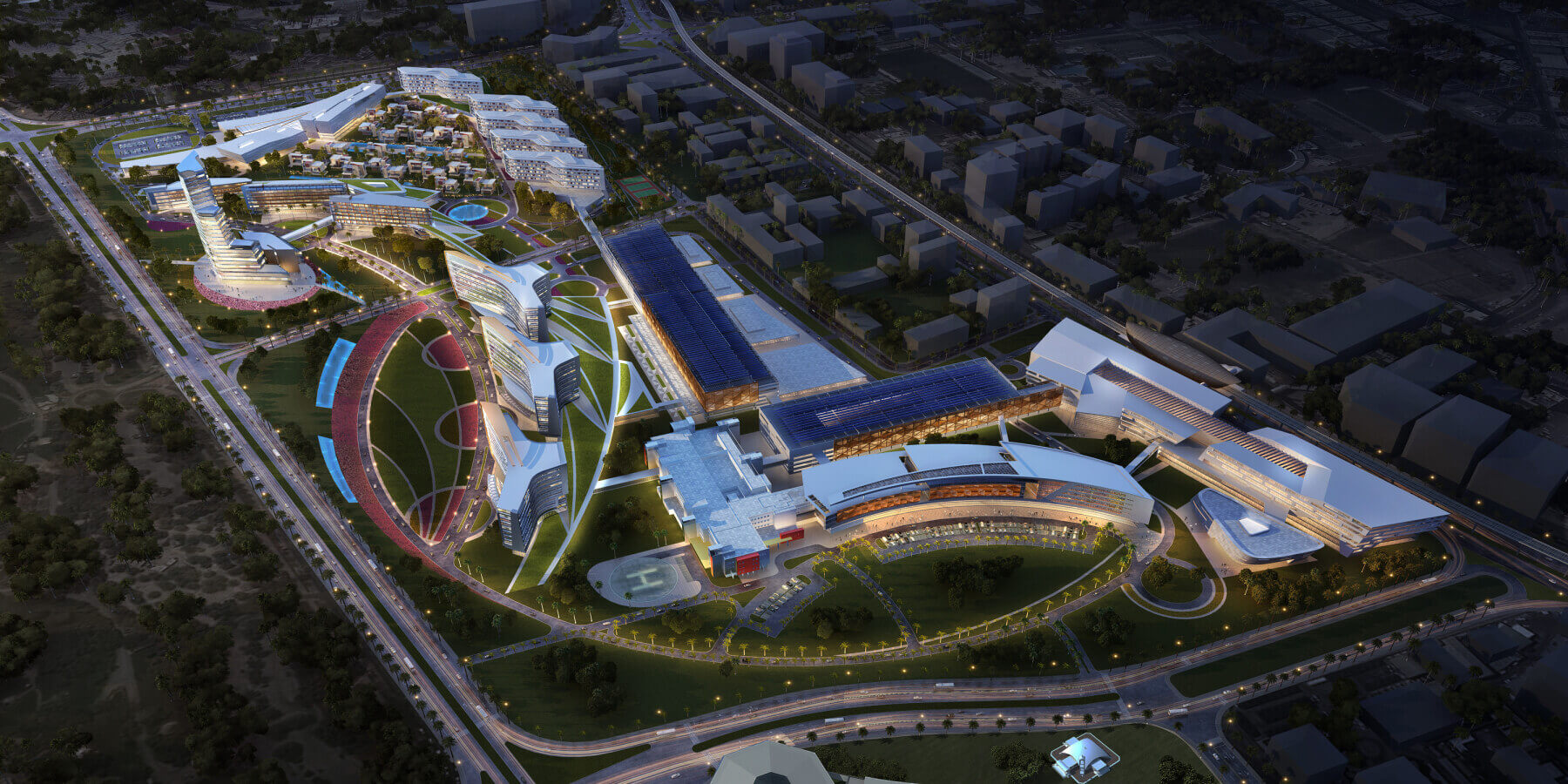 aerial view of the campus