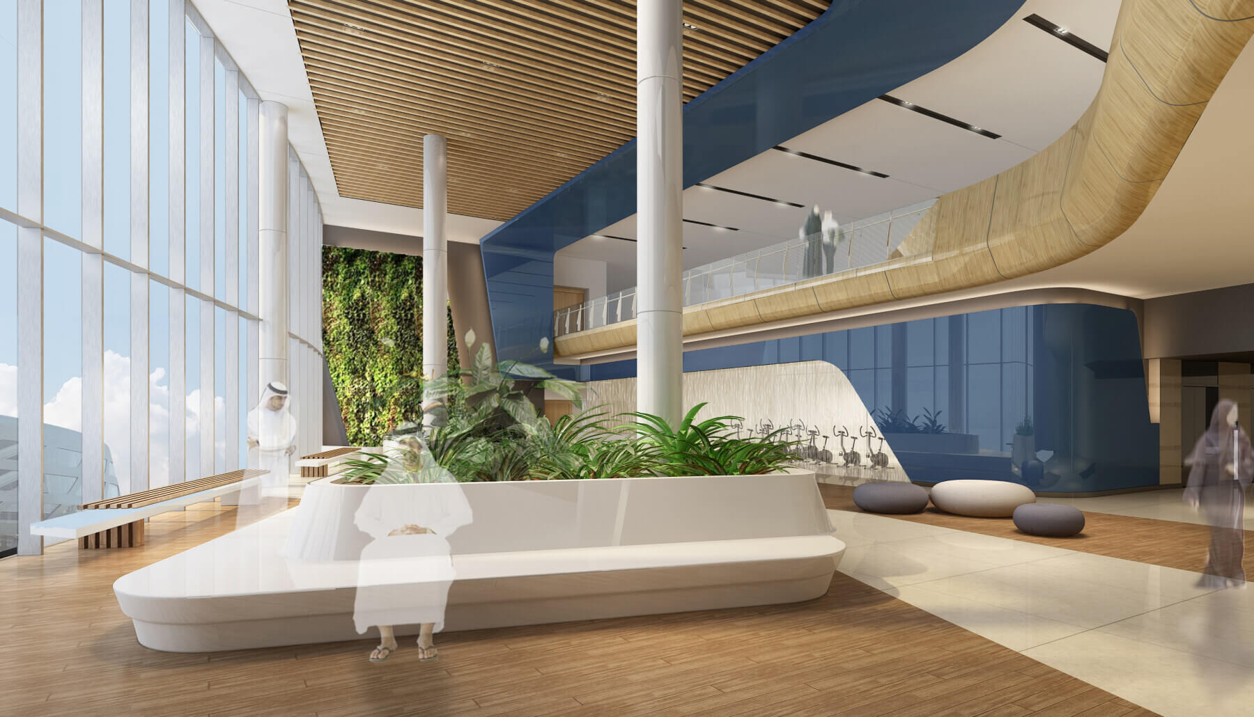 an interior lobby