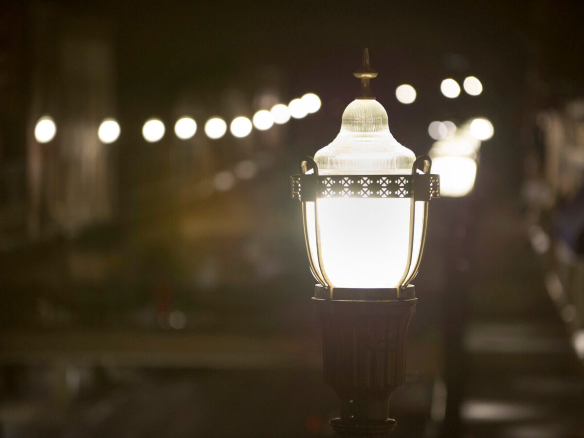 a close up of a street light in Morristown