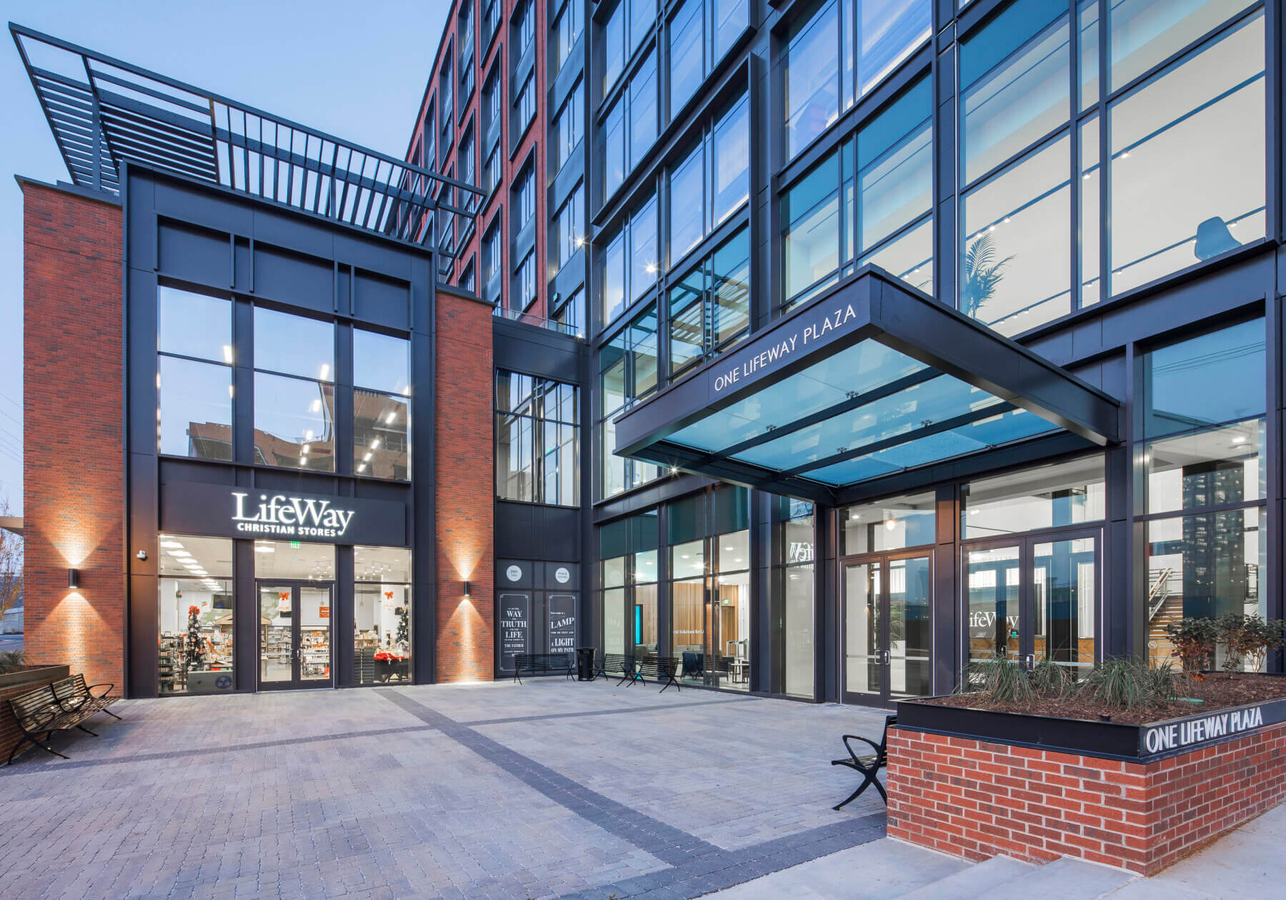 An entrance to the LifeWay Christian Resources building