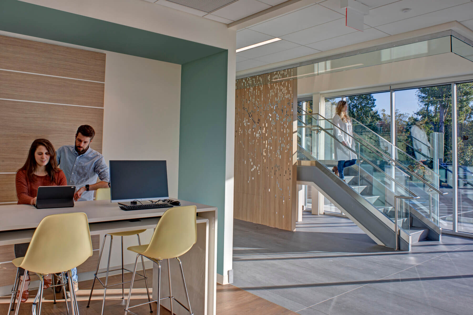 working at desk space