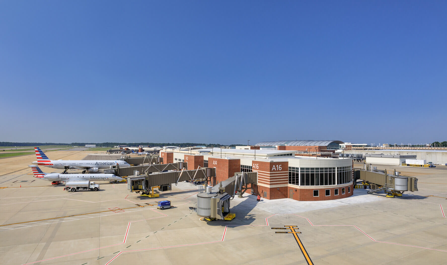 the exterior of the addition to terminal A at Richmond International Airport