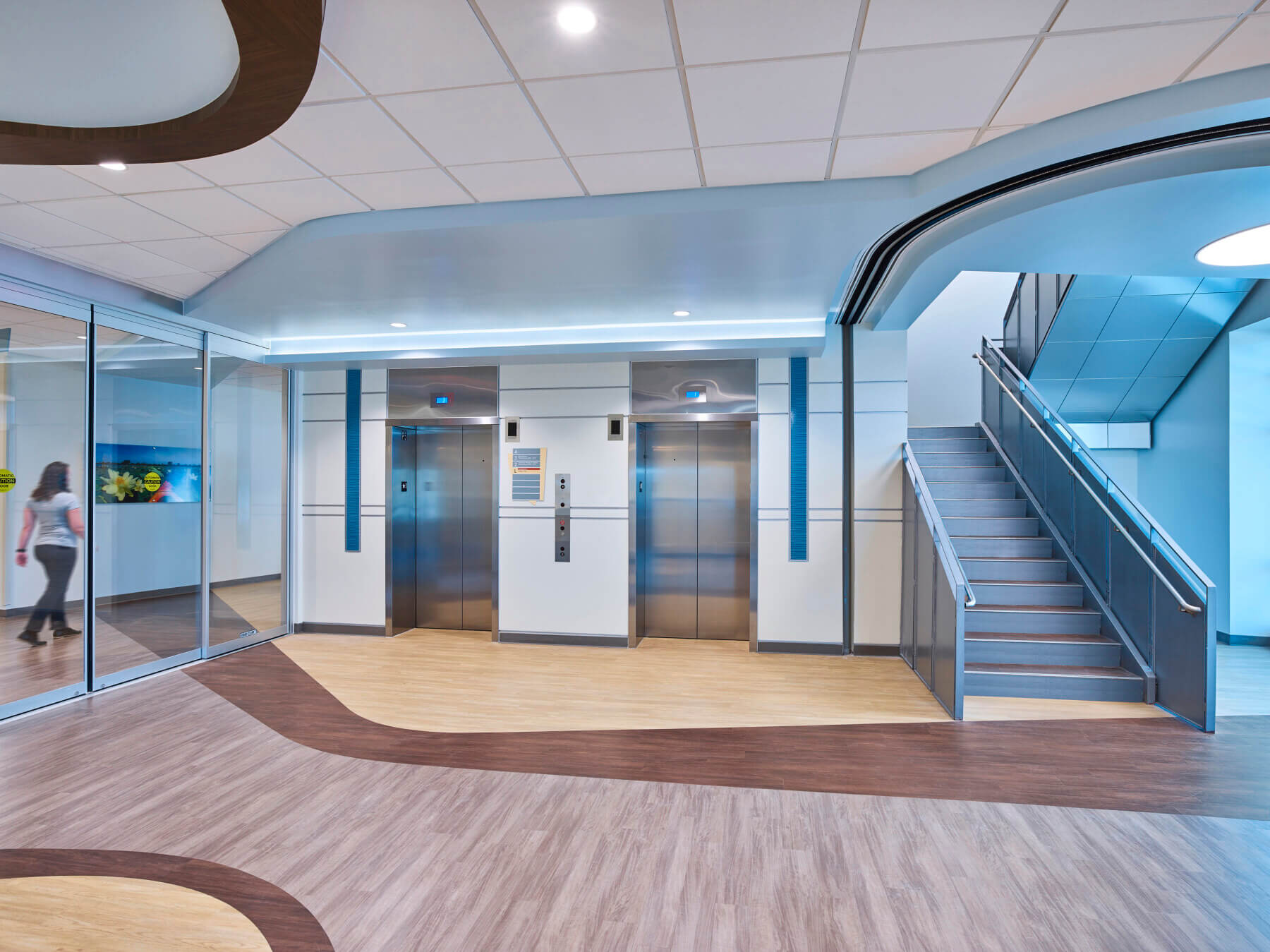 elevators and stairs in a hospital