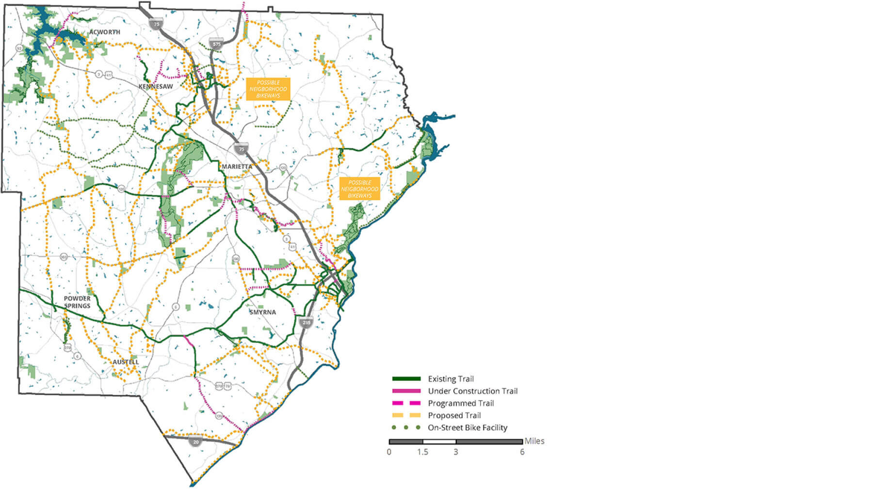 Map from Cobb County greenway plan