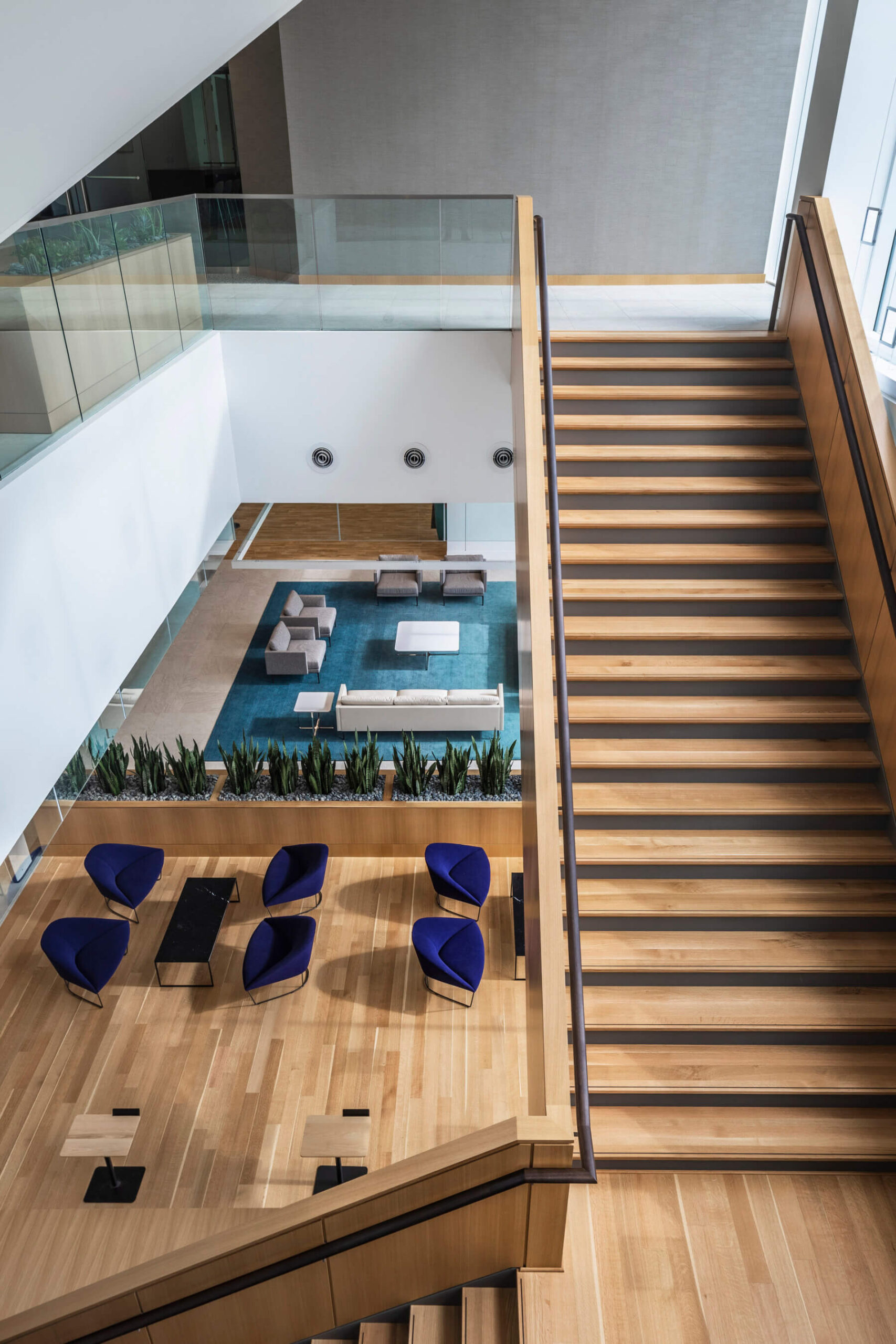 view of lobby from staircase