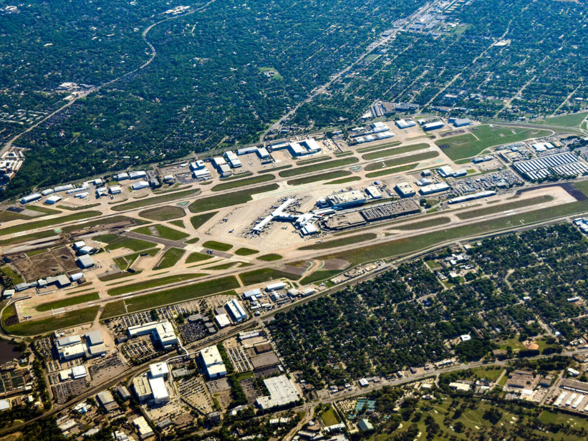 an aerial view of Dallas Love Field International Airport