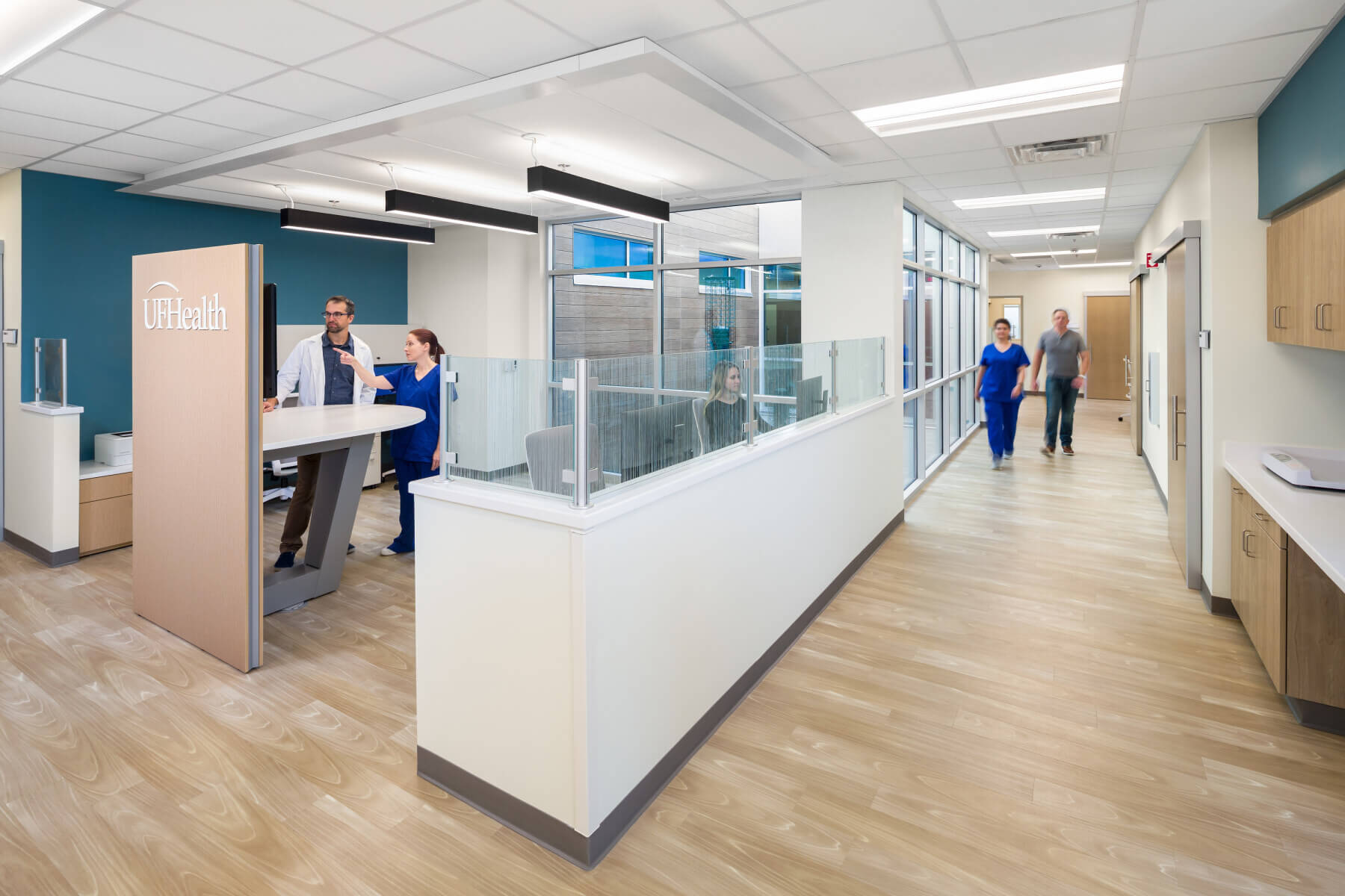 staff meet at the nurses’ station