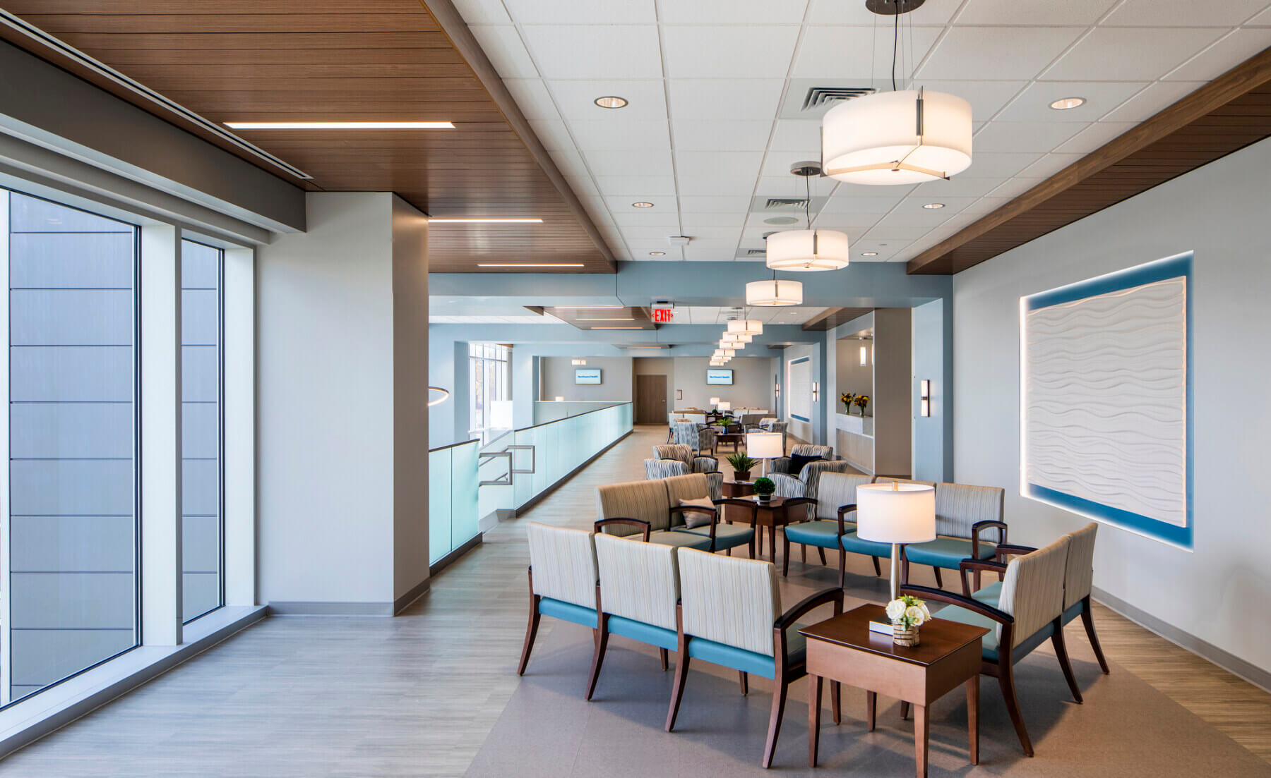 a waiting area in the hospital