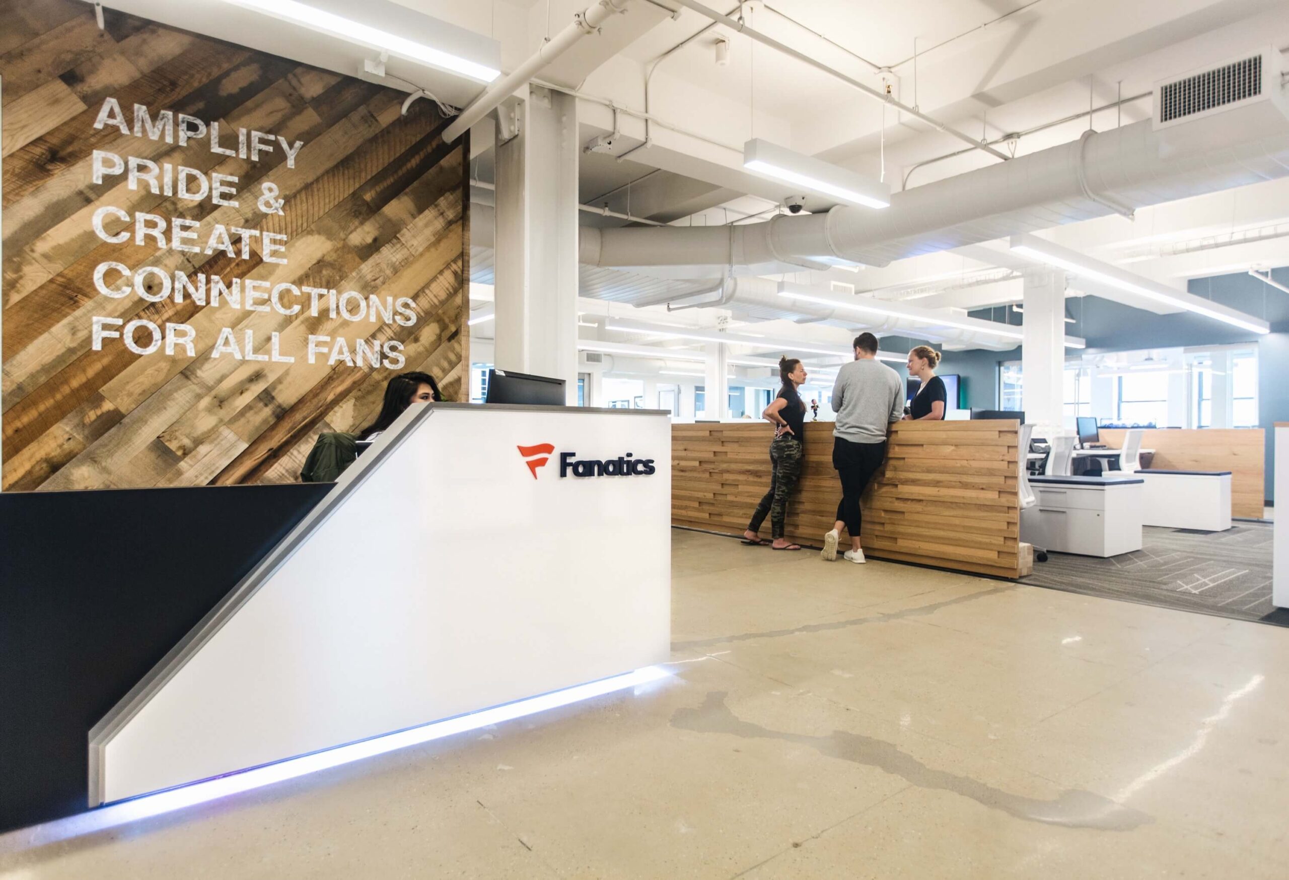 Front desk at Fanatics office