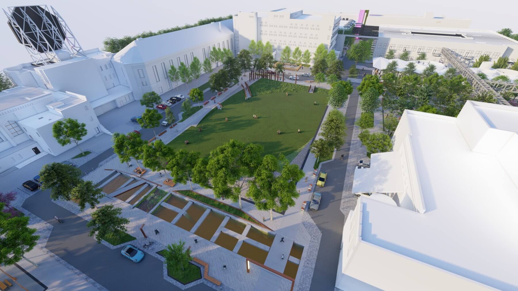An aerial view of the Clark’s Landing Conceptual Master Plan Study