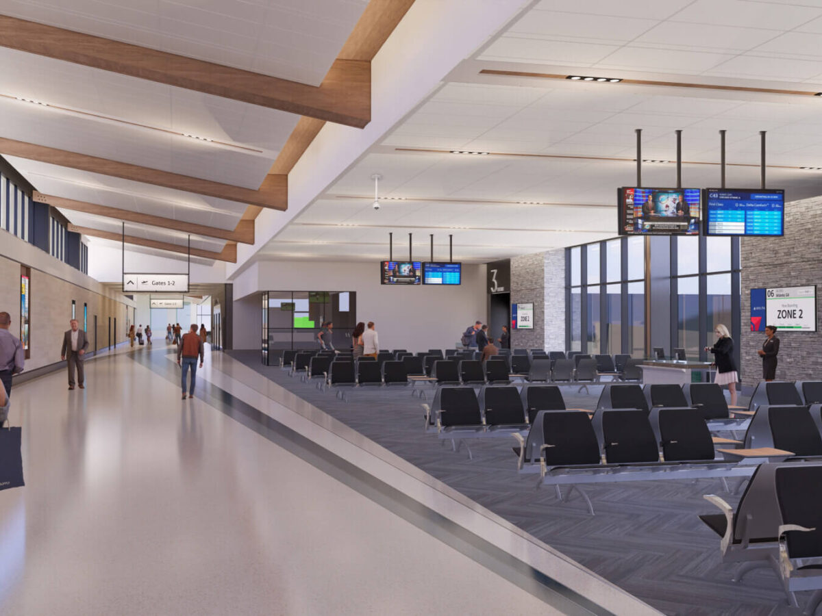 rendering of the new concourse at Asheville Regional Airport