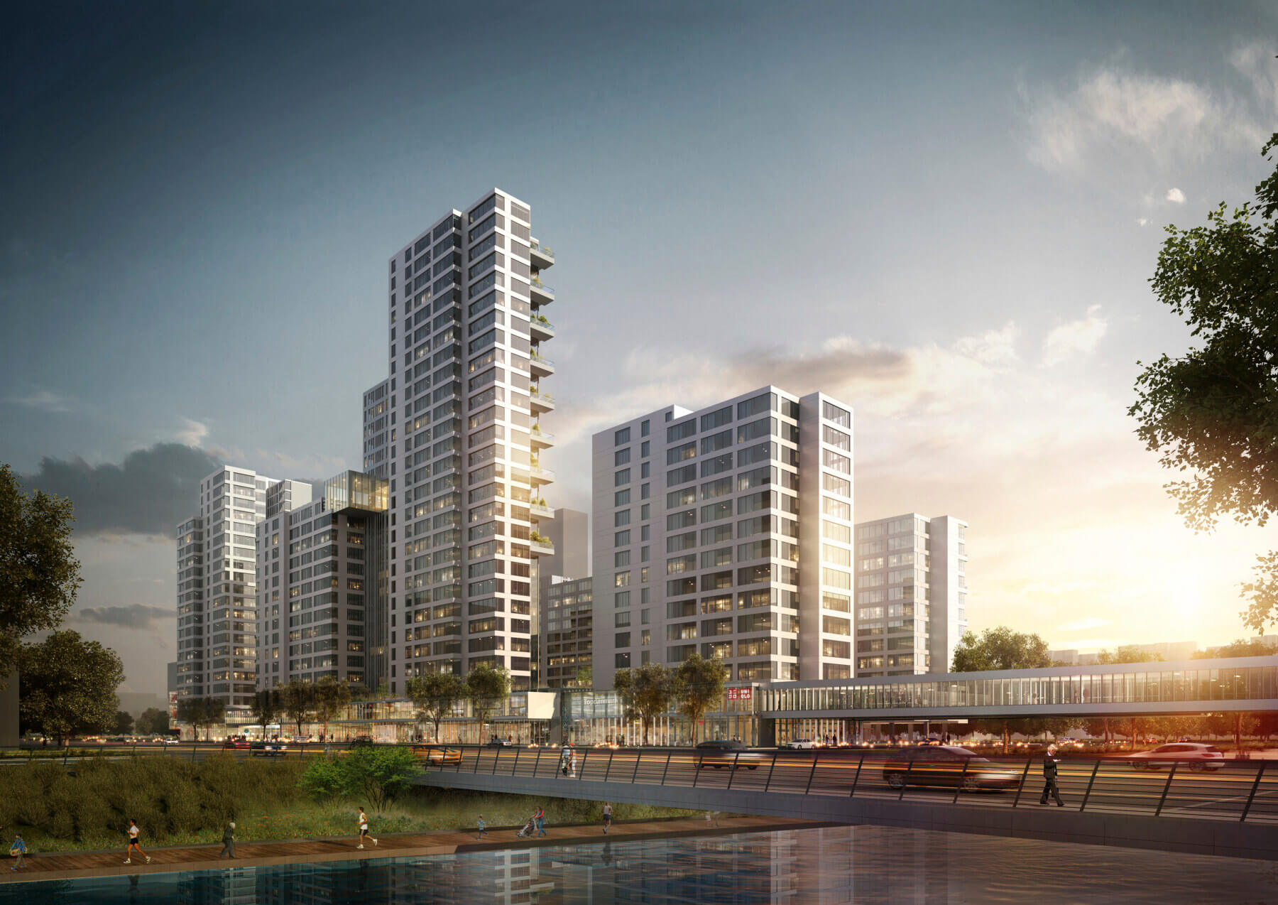 dusk rendering of exterior of Taikang Ningbo facilities