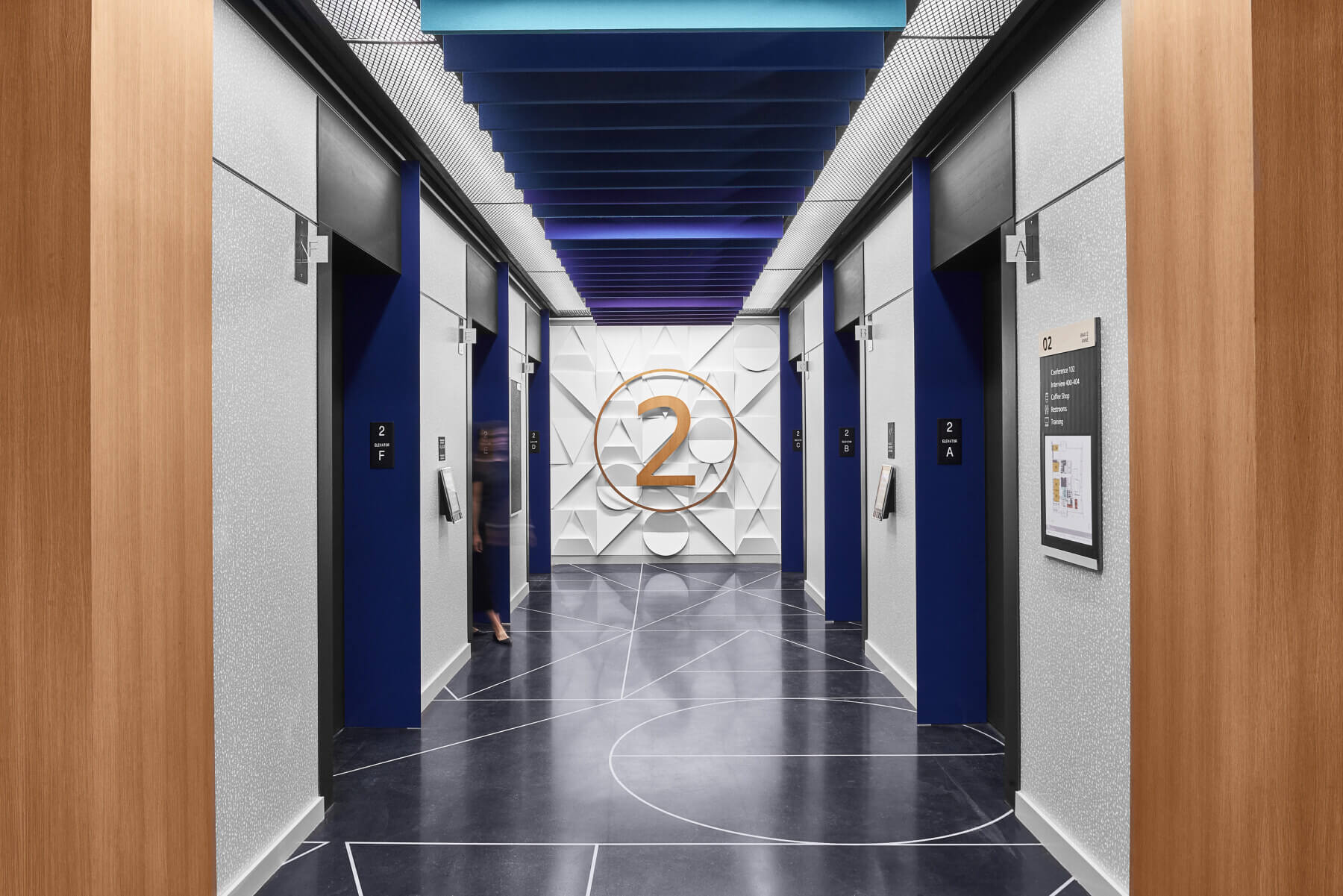 Elevator bank of floor 2