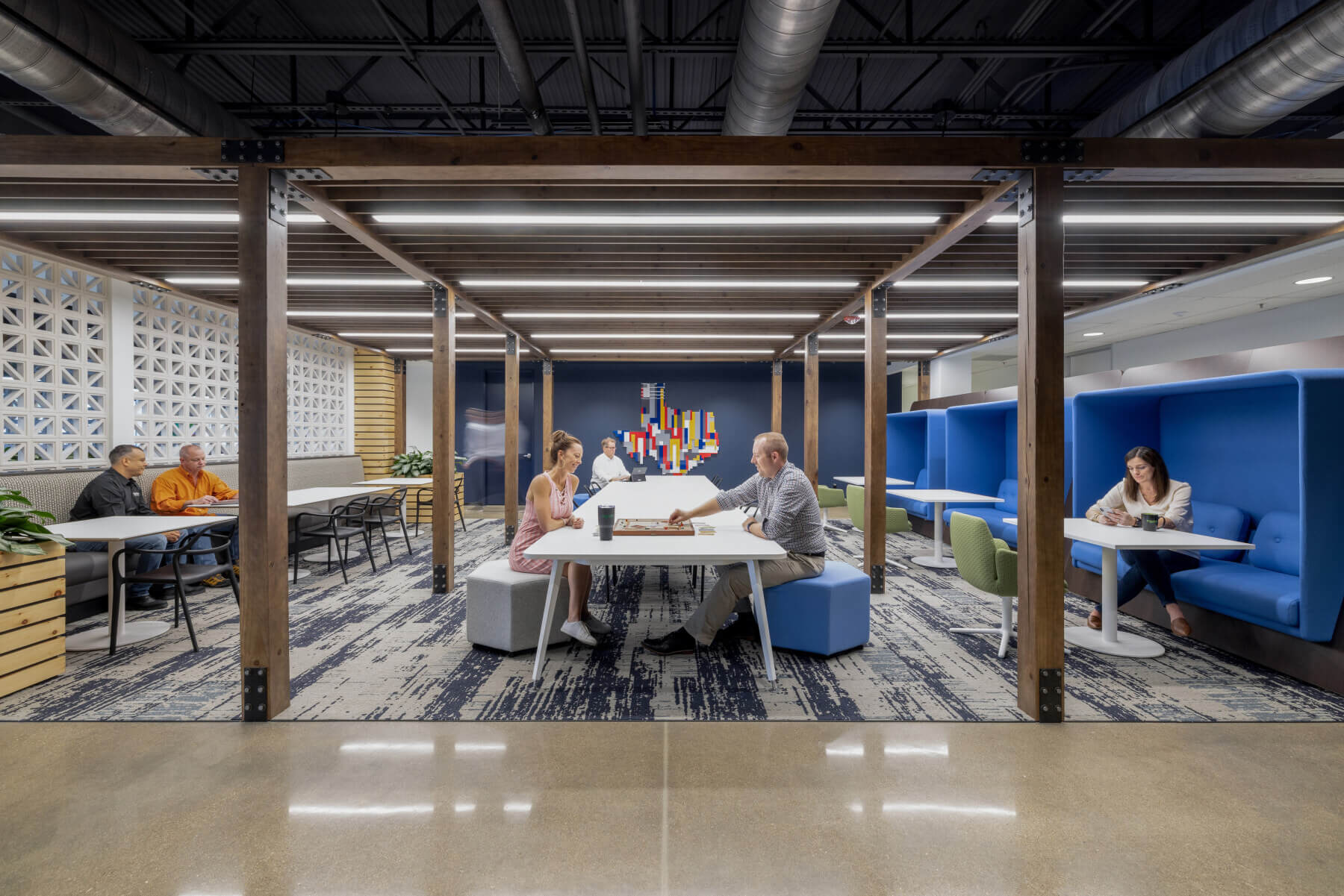 An active hub area in the Schneider Electric Offices