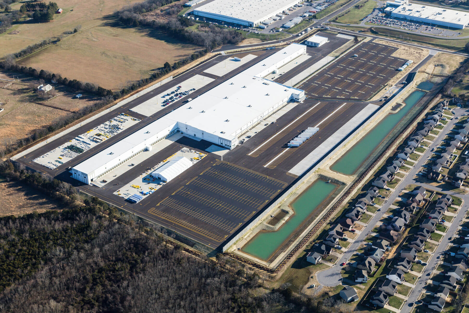 a drone shot of a large industrial site