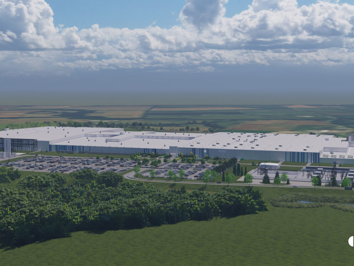 a rendering of Ultium Spring Hill battery plant