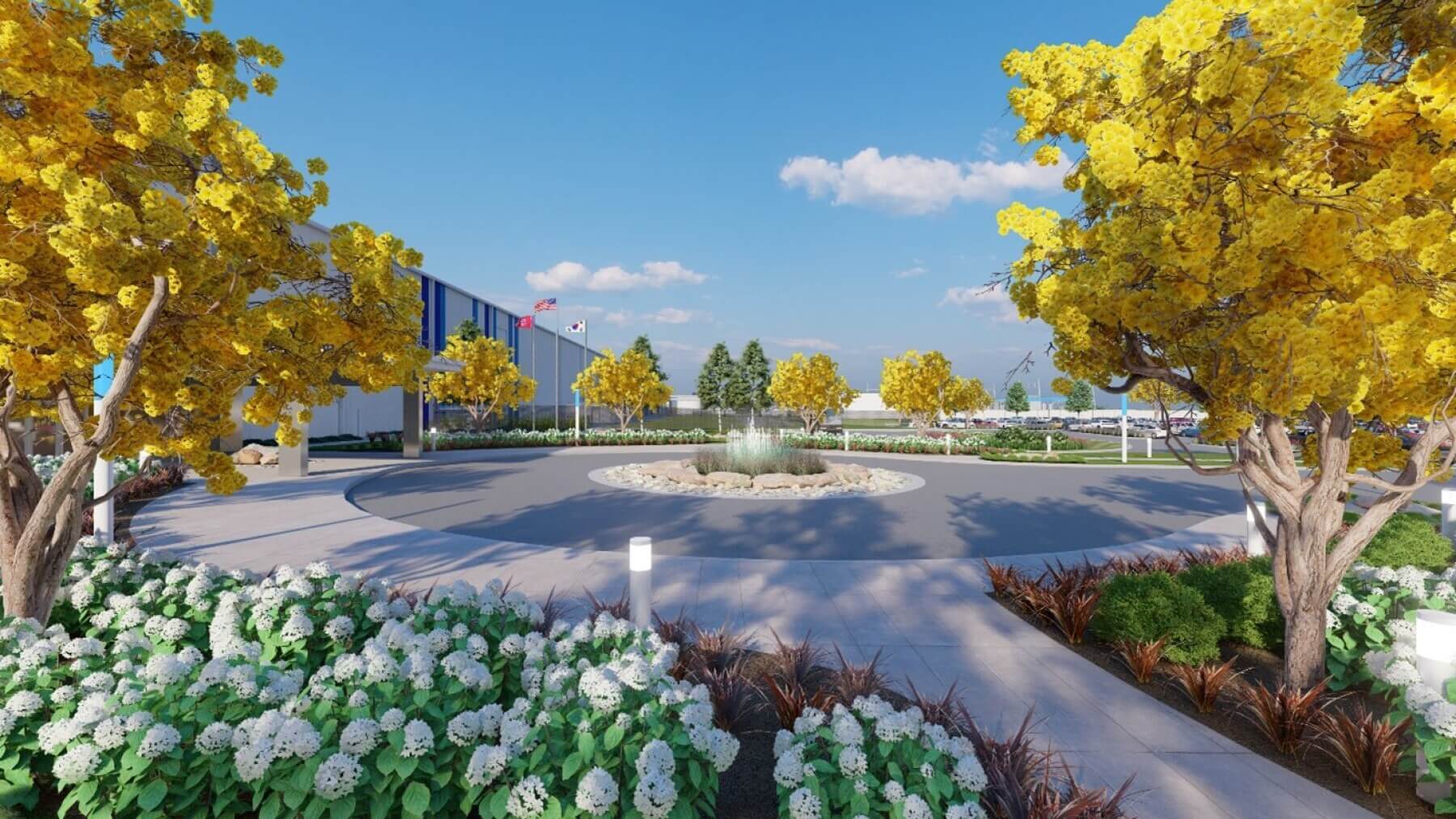 a rendering of Ultium Spring Hill battery plant