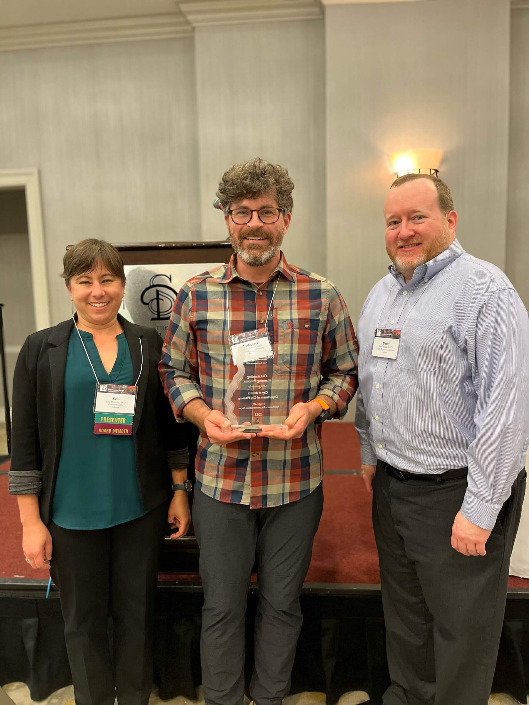 Project team accepting Georgia Planning Association award