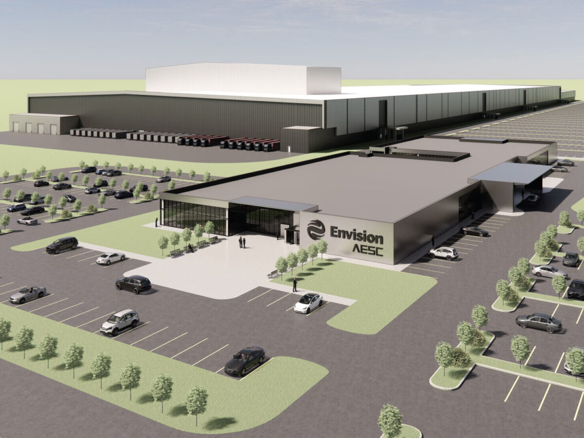 a rendering of the Envision AESC electric vehicle battery plant