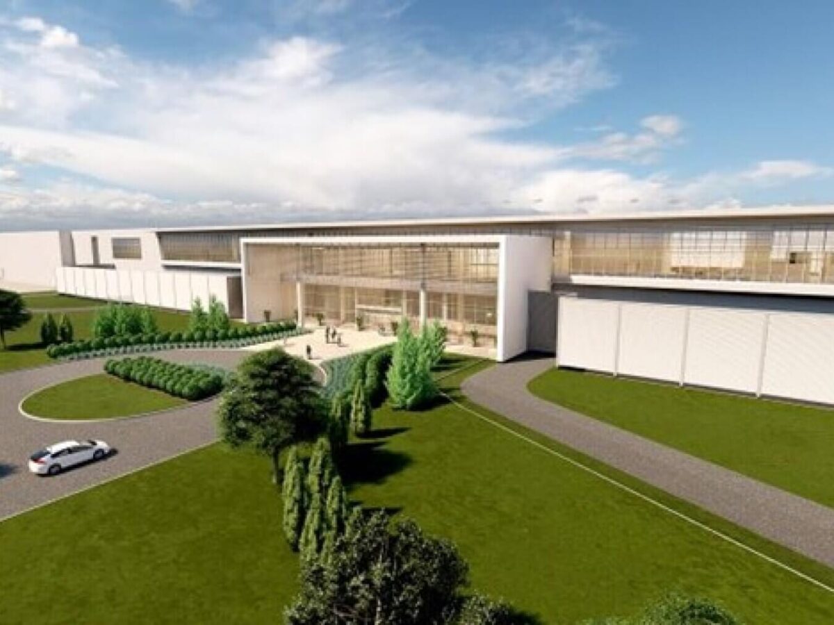 a rendering of the Honda/LGES battery plant rendering