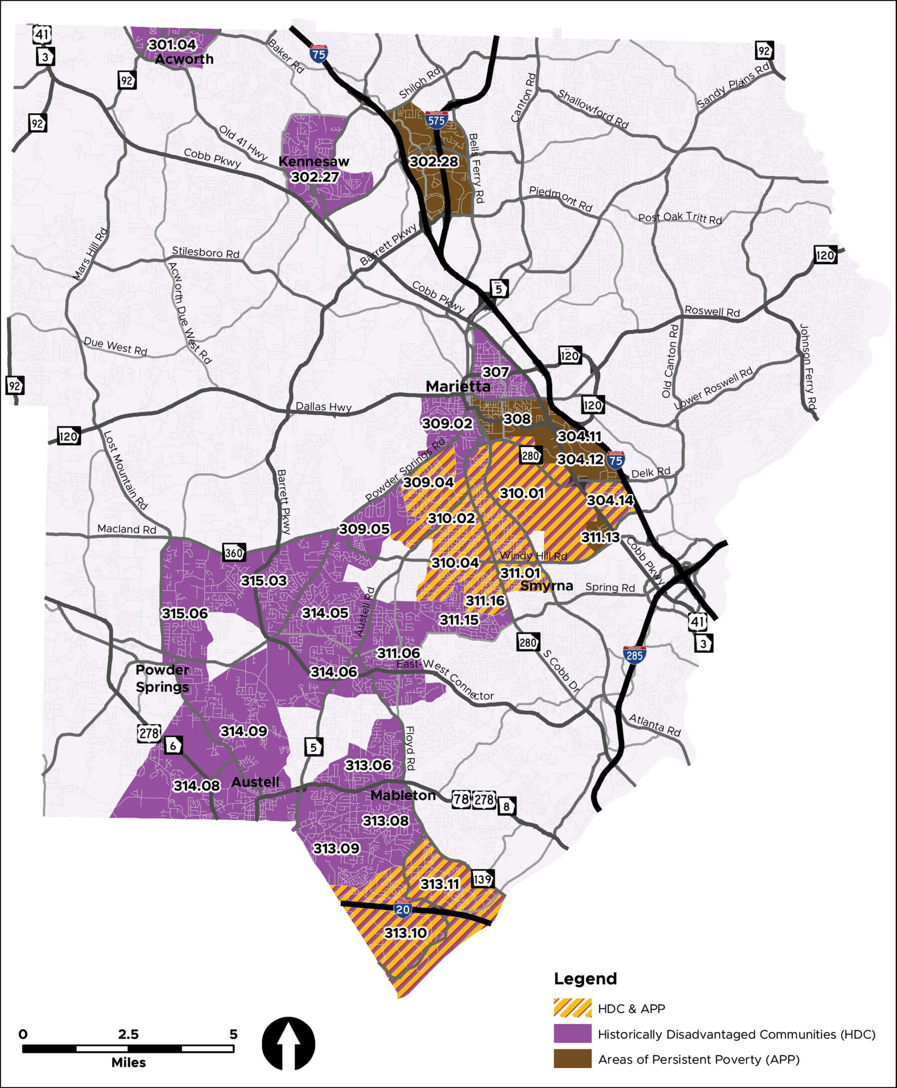 Map from Cobb County Safety Action Plan