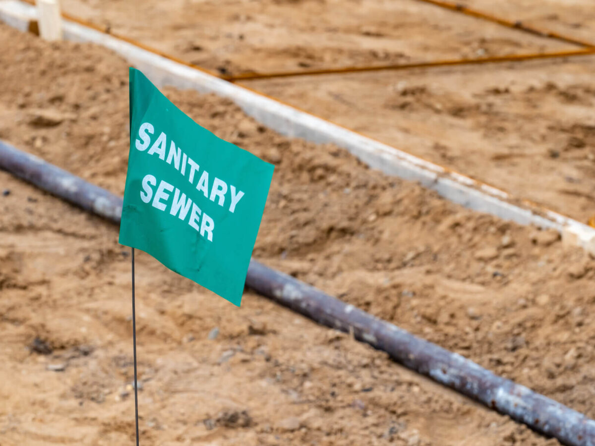 Stock image of sanity sewer construction site