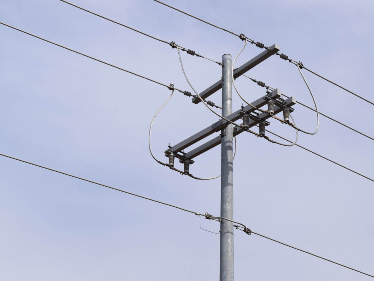 a close up of an overhead utility in Alcoa