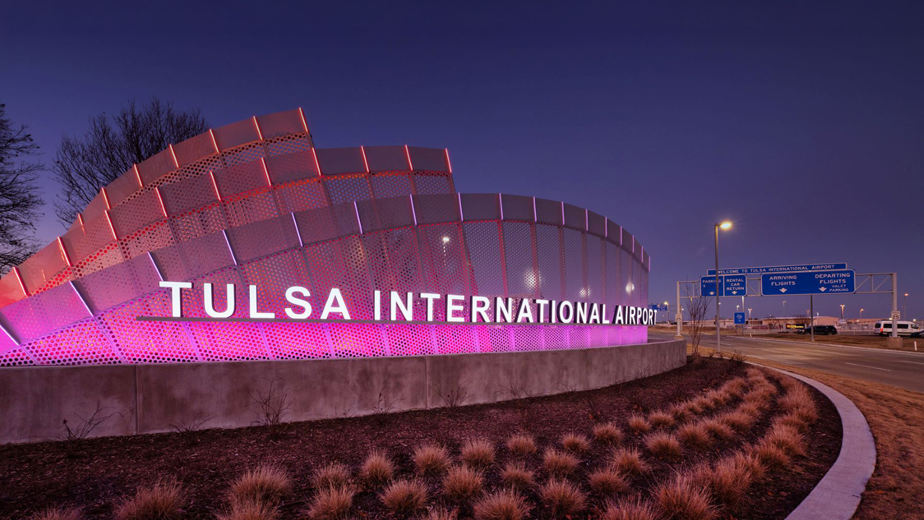 Entry feature at Tulsa International Airport