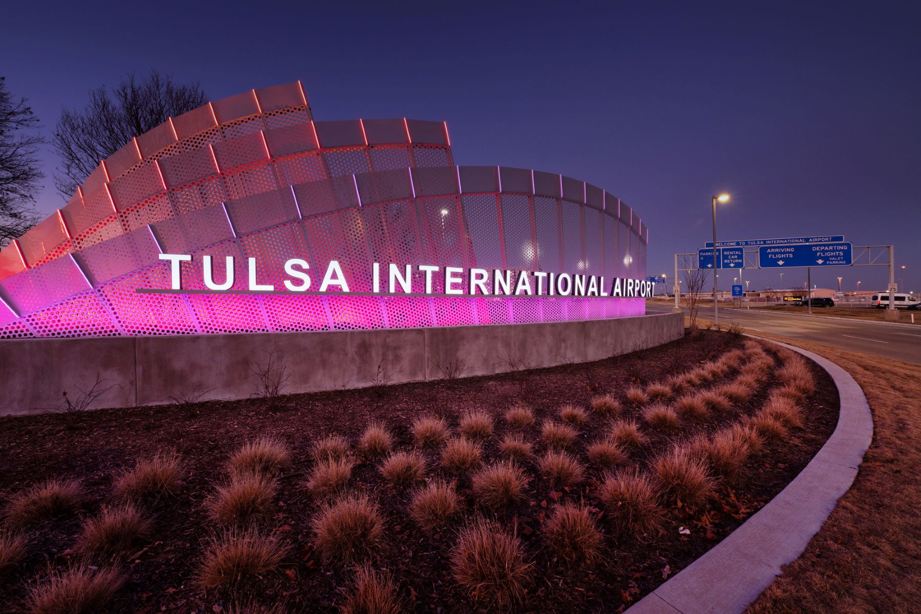 Entry sign at Tulsa International Airport
